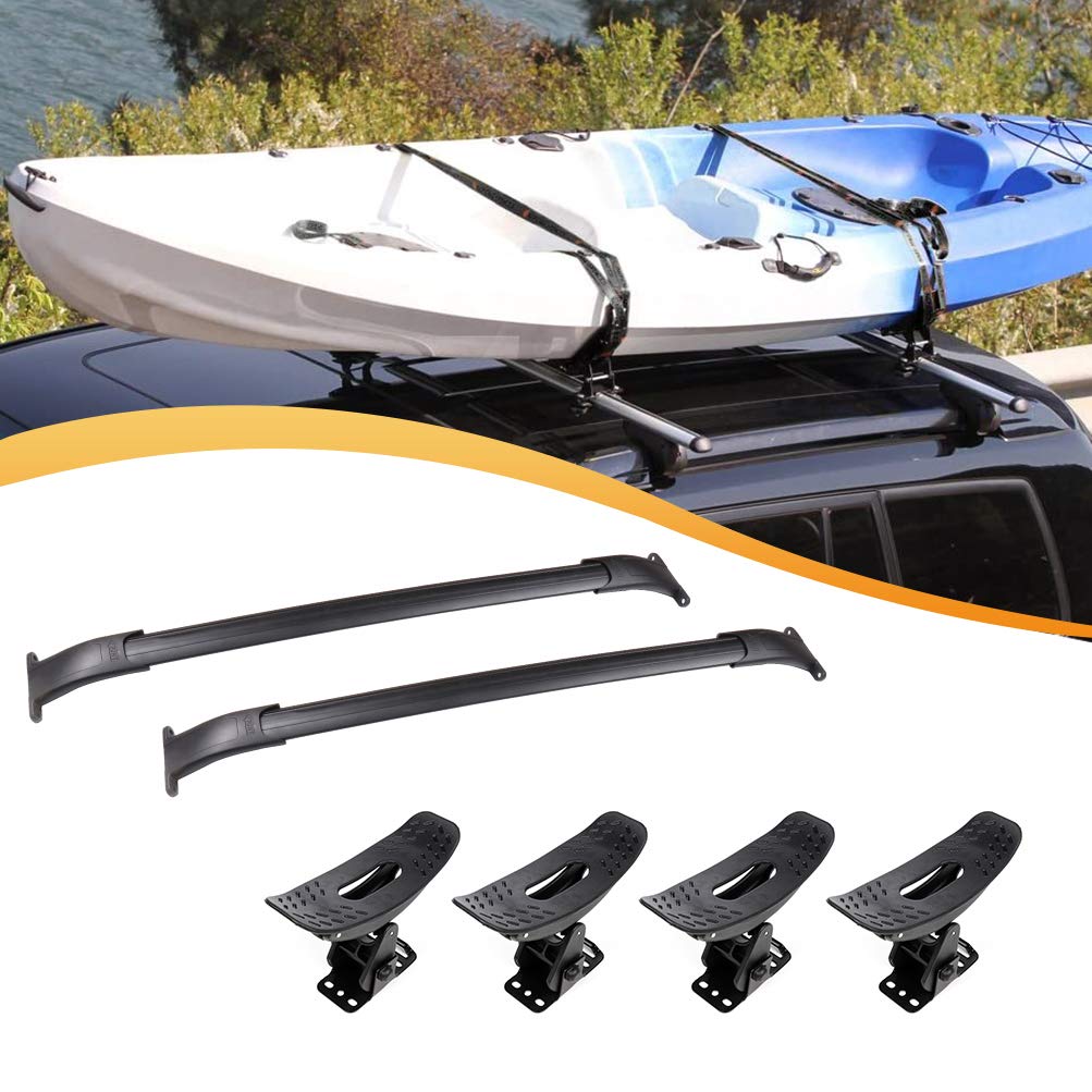 Aintier Universal Cross Bar Roof Rack & Kayak Carrier - Compatible with Cadillac Escalade 2015-2020, Chevrolet Suburban 2015-2020 & Tahoe 2015-2020 - Heavy Duty Roof Top Cargo Carrier Set for SUVs - Perfect for Camping, Road Trips & Outdoor Adventures