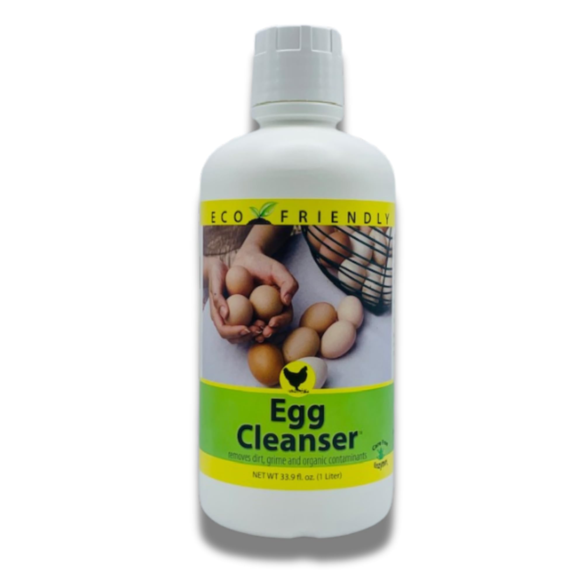 CareFree Enzymes 94177 Egg Washing Cleanser - 1 Liter (33.9 Fl Oz) | Natural & Safe Egg Cleaner for Farm, Home & Commercial Use | Removes Stains & Bacteria