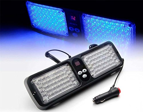 HEHEMM 86 LED 12V Automotive Emergency Strobe Lights - Flashing Hazard Warning Light with 12 Modes for Sun Visor, Fits Trucks, Boats & Cars (Blue) | Perfect for Roadside Emergencies, Construction Zones & Marine Safety