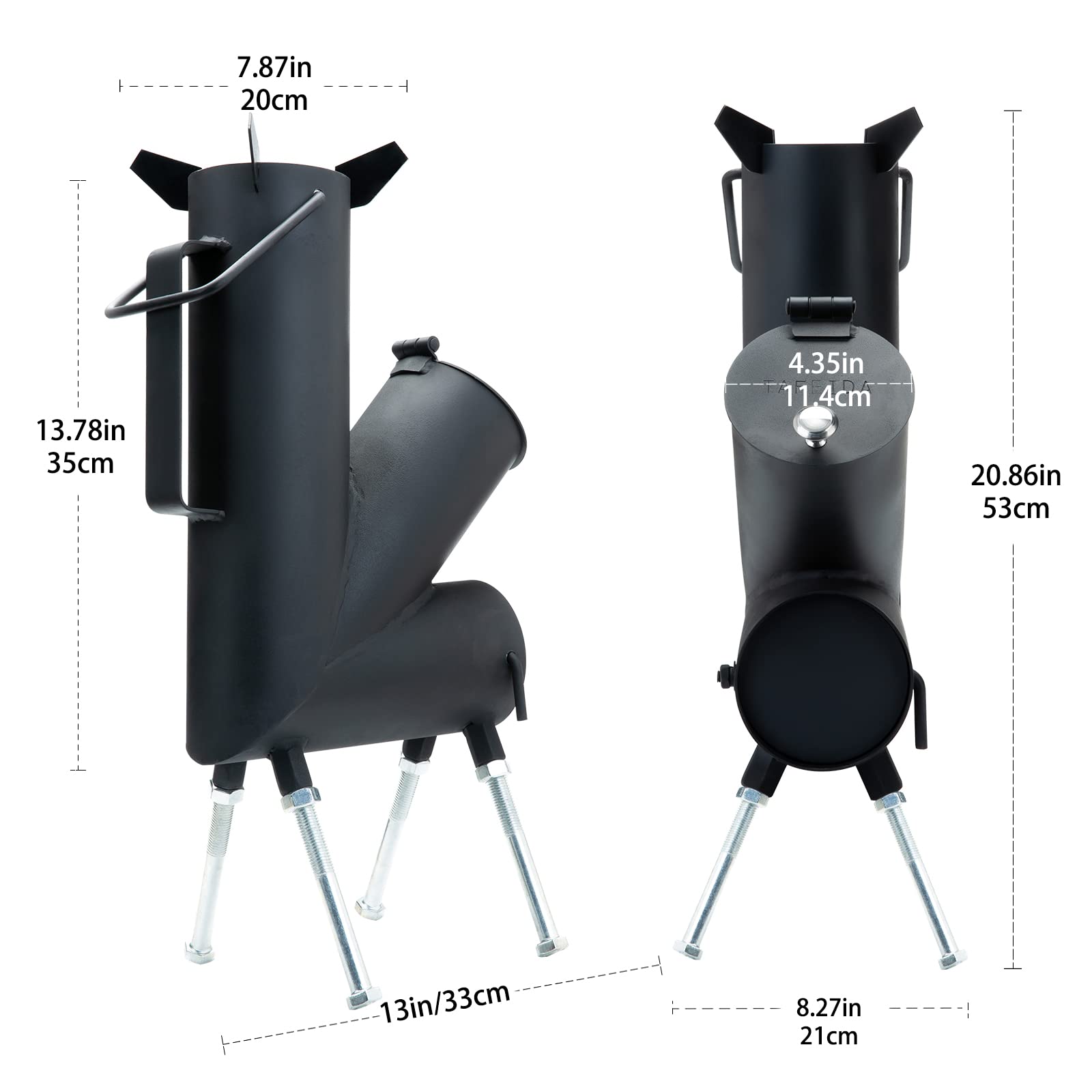 Portable Rocket Stove - Lightweight Wood Burning Camping Stove with Fire Poker | Perfect for Backpacking, Survival Gear & Outdoor Cooking | Great for Camping, Hiking, Picnics & Emergency Preparedness