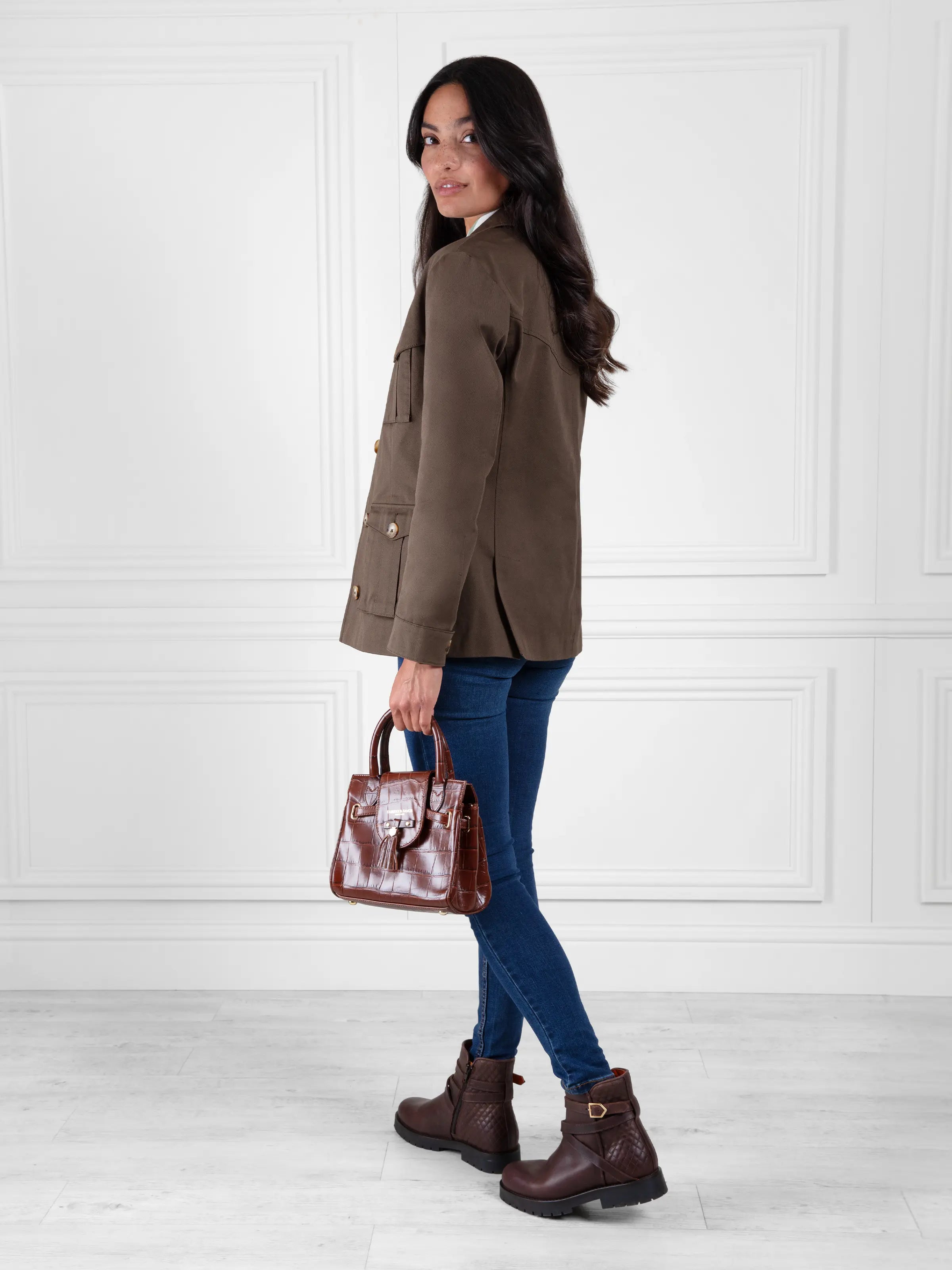 Quilted Boudica Mahogany Leather Crossbody Bag - Stylish & Durable Women's Purse for Work, Travel & Everyday Use