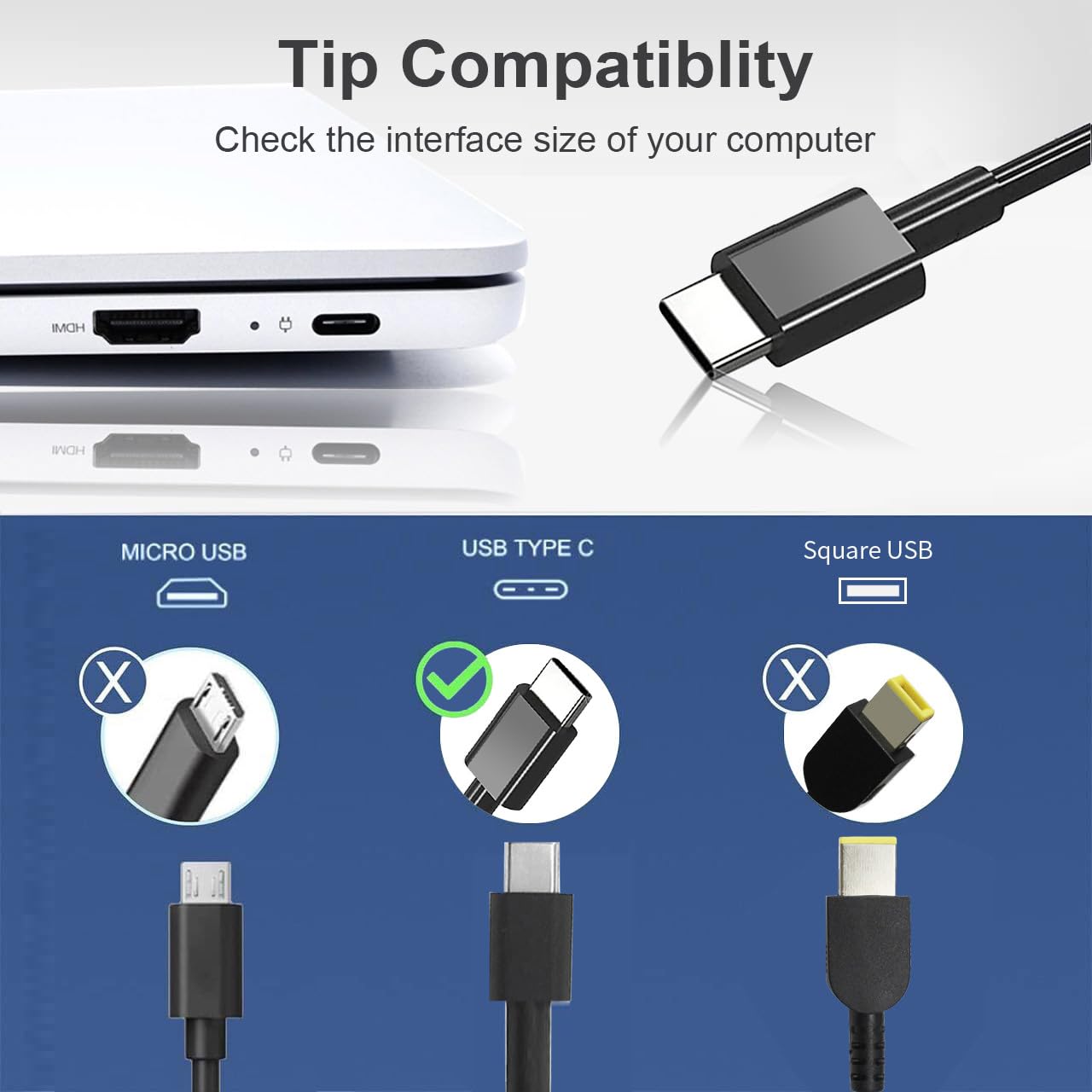 65W USB-C Fast Charger for Samsung Galaxy Book Laptop - Compatible with Galaxy Book Pro/Pro 360/Go - Perfect for Home, Office & Travel Charging