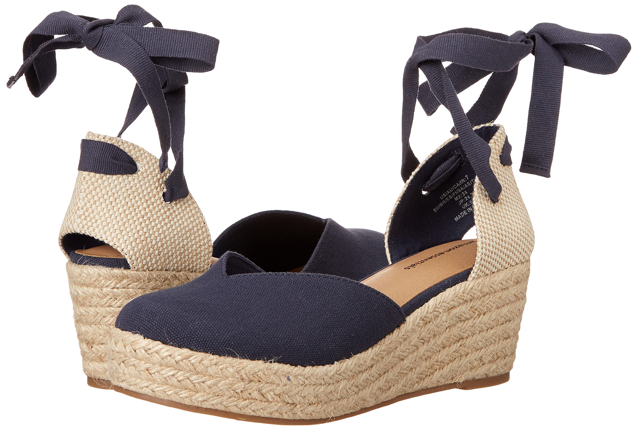 Amazon Essentials Women's Mid Wedge Espadrille Sandals - Comfortable Casual Summer Shoes for Beach, Vacation & Everyday Wear