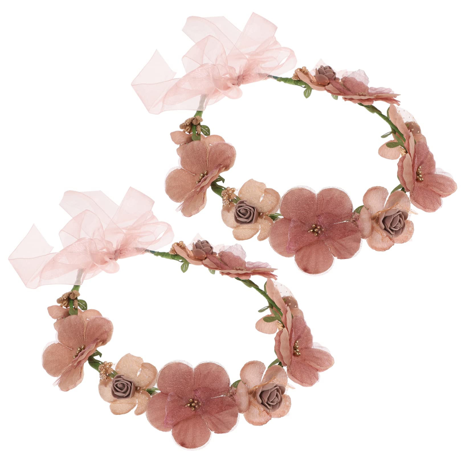 Beavorty 2-Pack Floral Hair Accessories for Women - Wedding Headbands, Bridal Hair Clips, Flower Girl Hairpieces - Perfect for Bridal Showers, Weddings, and Special Occasions