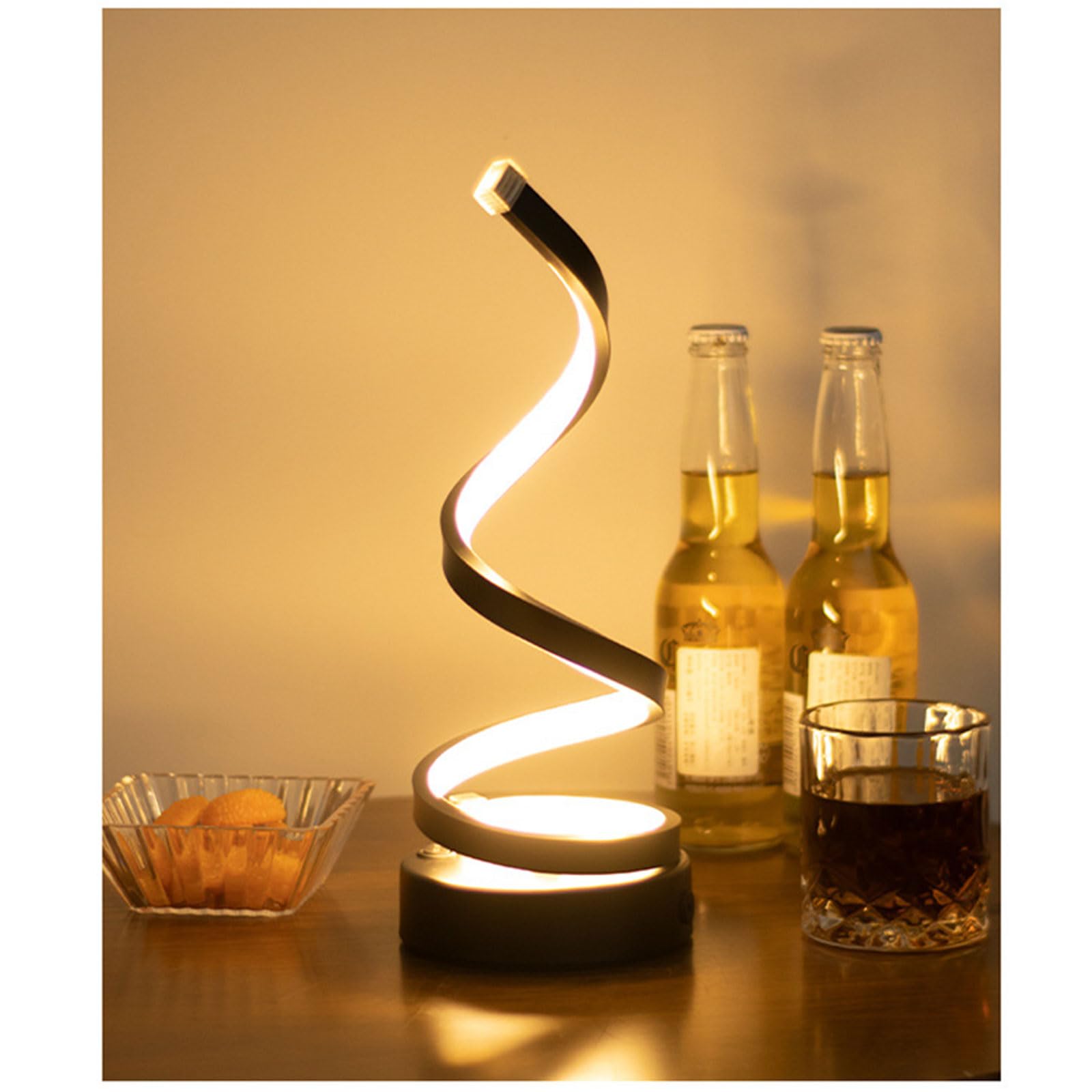 Modern LED Rechargeable Night Light - Ice Blue Desk Lamp for Bedroom, Study, Coffee Shop & Restaurant Decor | Warm Ambient Lighting for Relaxation & Reading