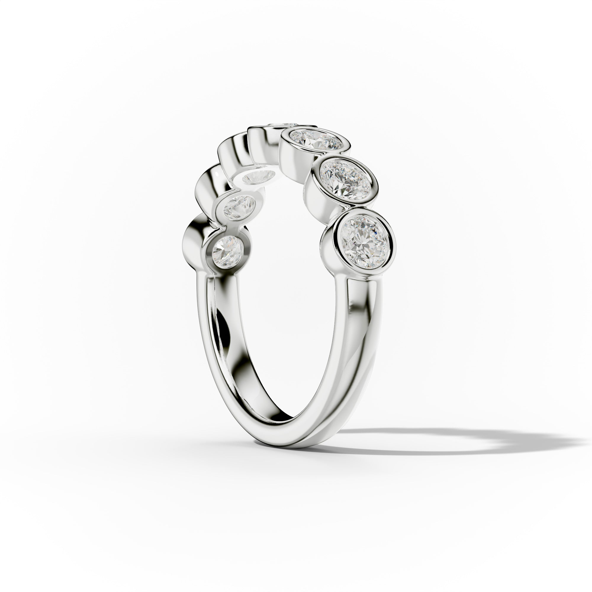 1.0 Carat Bezel Set Round Cut Diamond Anniversary Band for Women - Elegant Wedding Ring, Promise Ring & Anniversary Gift for Her - Perfect for Special Occasions & Everyday Wear