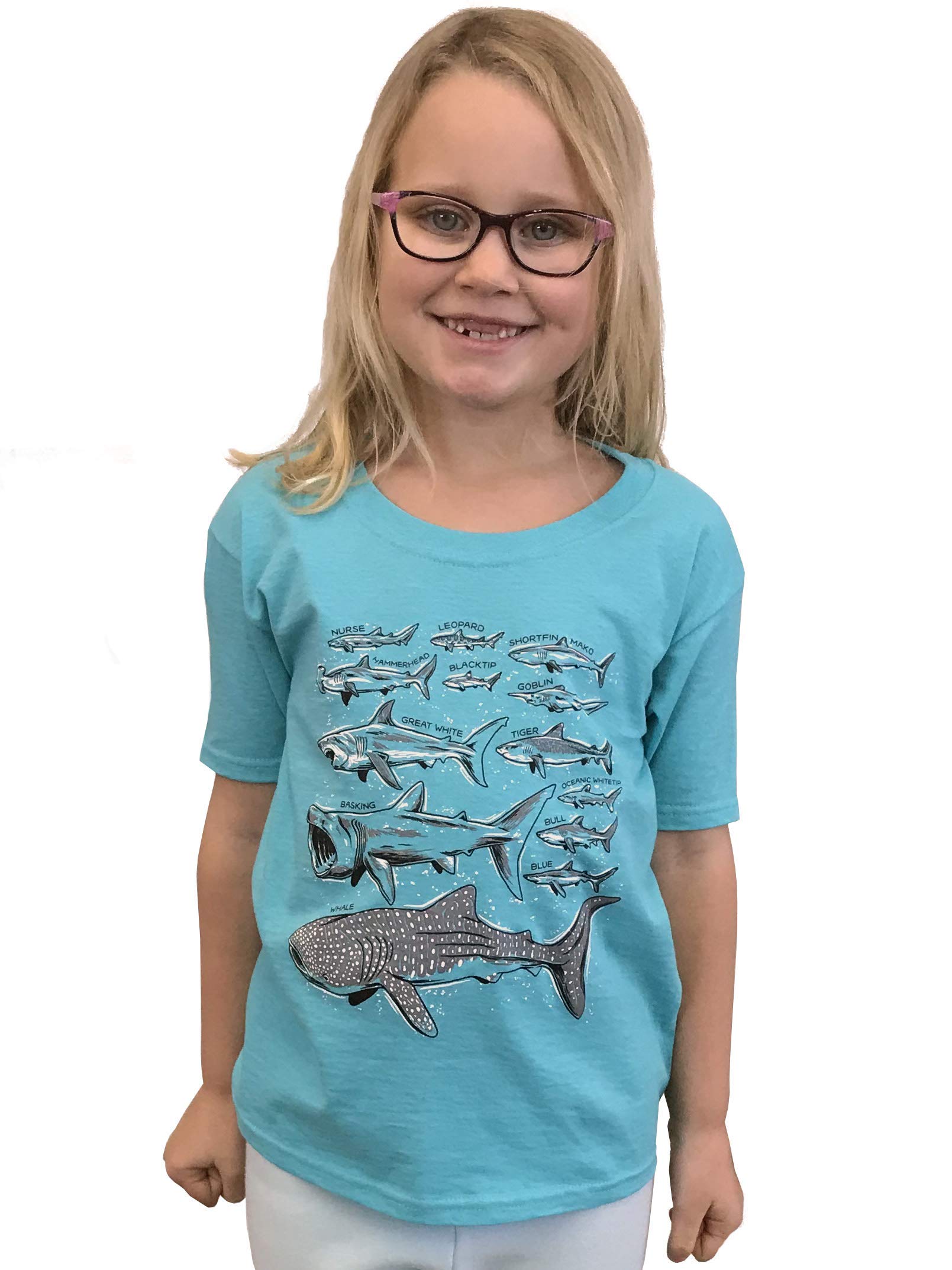 Shark Species Youth T-Shirt - Cool Ocean Themed Birthday Party Swim Shirt for Boys & Girls | Perfect for Beach Outings, Pool Parties & Summer Vacations