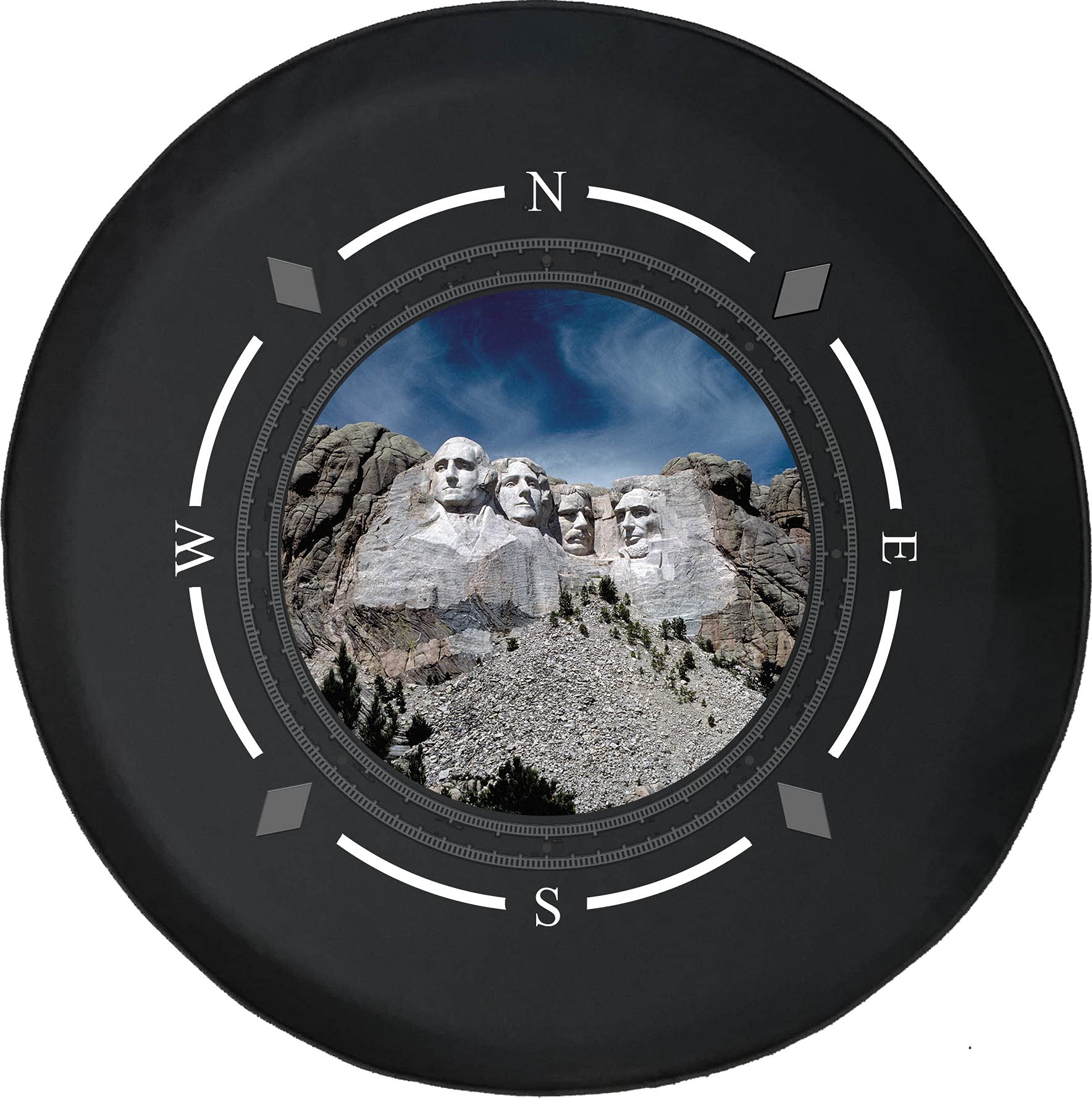 Premium American Unlimited Spare Tire Cover with Mount Rushmore Presidential Carving - Universal Fit for SUVs, Trailers, RVs & Most Vehicles | Durable Wheel Accessory for Road Trips & Outdoor Adventures