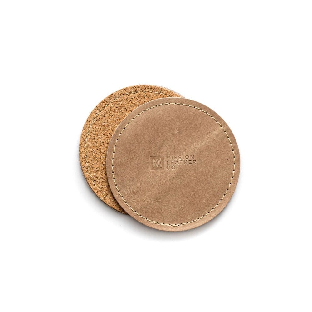 Premium Leather Coaster Set - 6 Pack Round Drink Coasters for Home & Bar - Waterproof & Heat Resistant for Coffee, Wine & Beer - Elegant Home Decor & Housewarming Gift