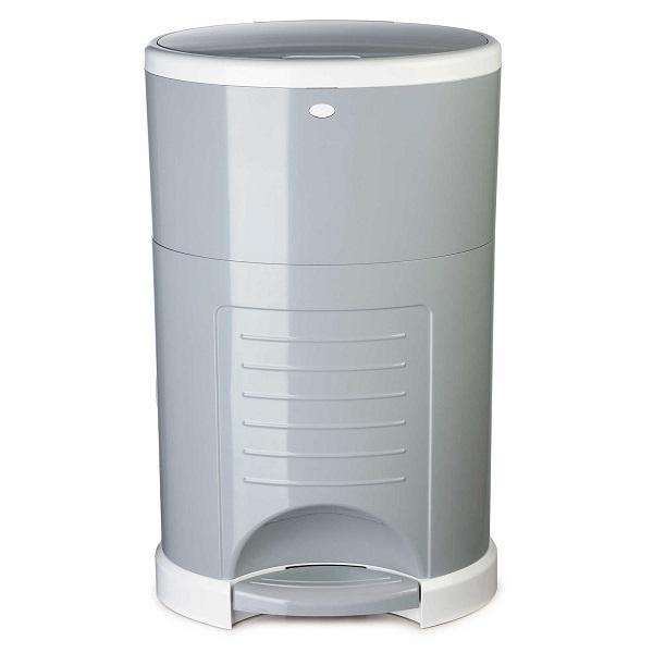 Premium Dekor Classic Diaper Pail in Grey - Odor-Containing Baby Diaper Disposal System for Nursery & Changing Stations - Ideal for Newborns & Toddlers