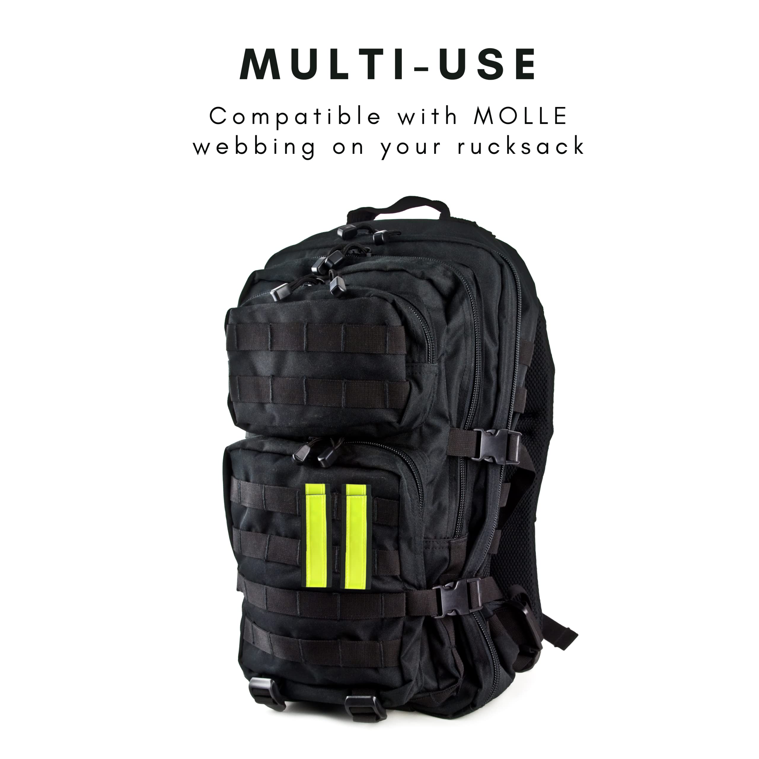 Vincita Reflective Bands - High Visibility Safety Armbands for Cycling, Running, Hiking & Outdoor Activities - Adjustable Reflective Straps Compatible with MOLLE Backpacks (2-Pack) - Perfect for Night Jogging, Dog Walking & Low-Light Commuting