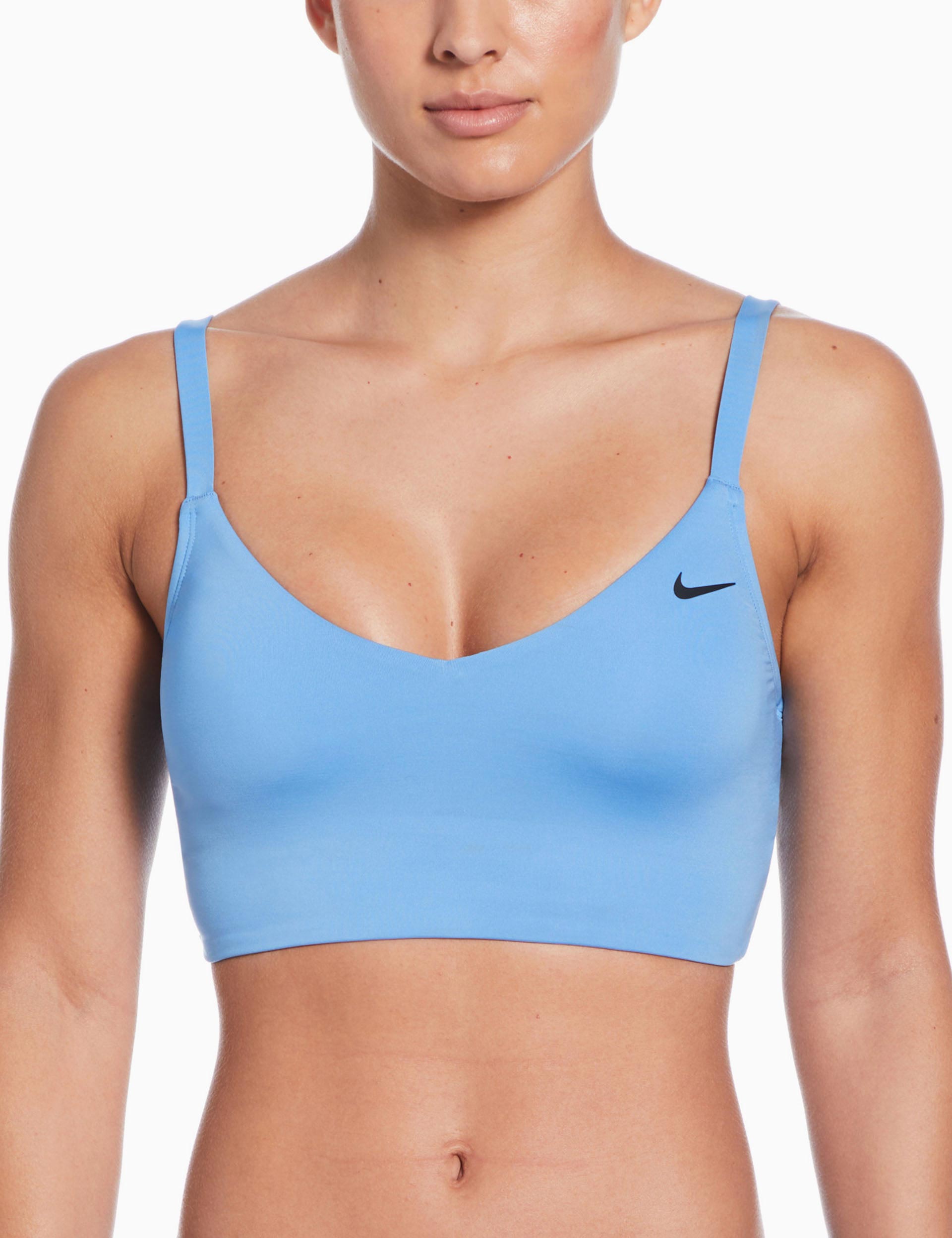 Effortless Essential V Neck Midkini Swimsuit - Comfortable University Blue Bikini Top for Women | Perfect for Beach Vacations, Pool Parties & Summer Getaways