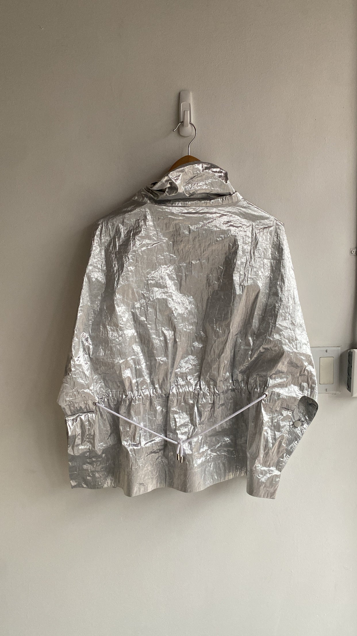 Courreges Metallic Poncho Jacket for Women - Stylish Waterproof Outerwear for Fall & Winter - Perfect for Outdoor Adventures, Travel, and Casual Wear