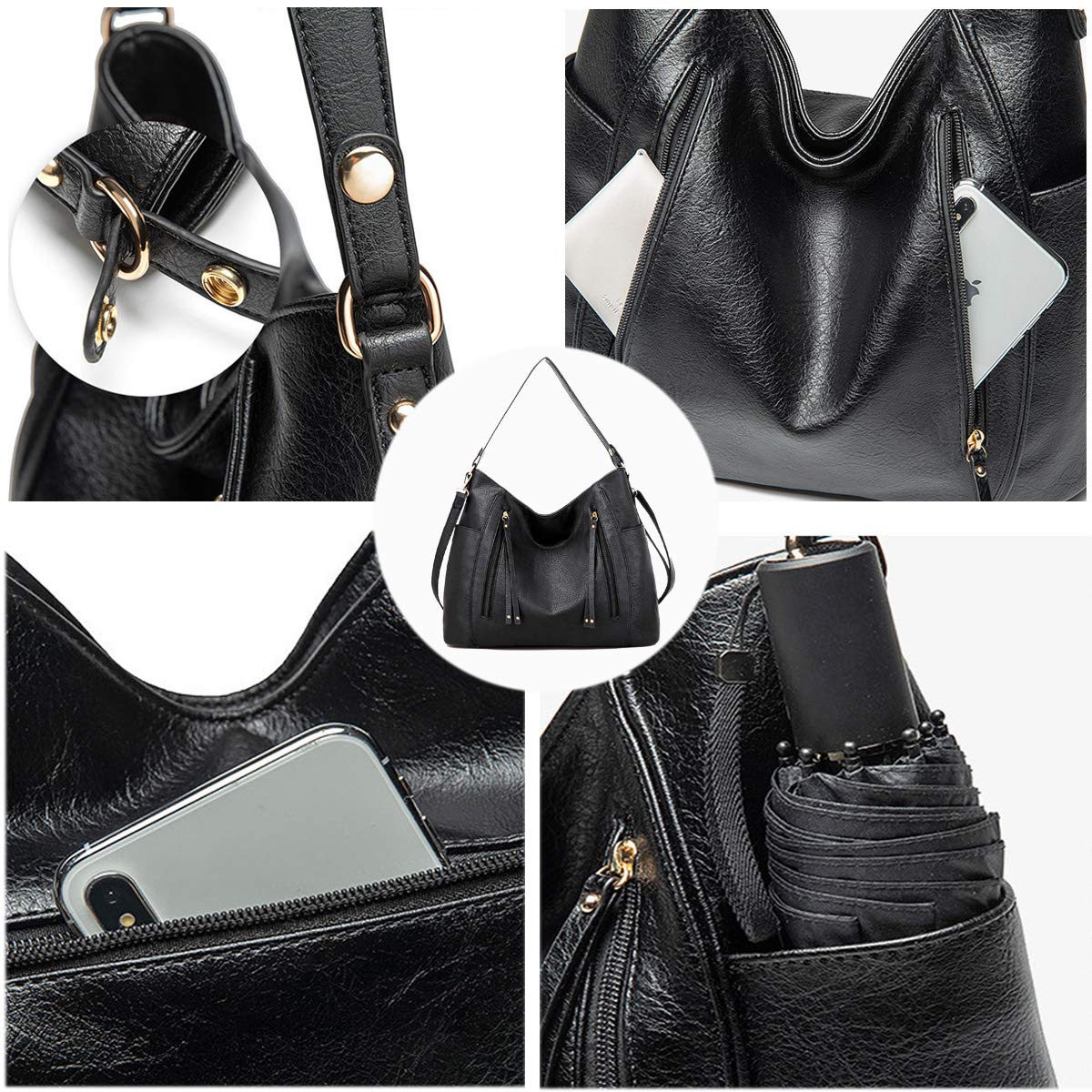 Stylish Women's PU Leather Hobo Shoulder Bag - Large Capacity Crossbody Purse with Zipper for Daily Use, Work & Travel | Fashionable & Functional Handbag