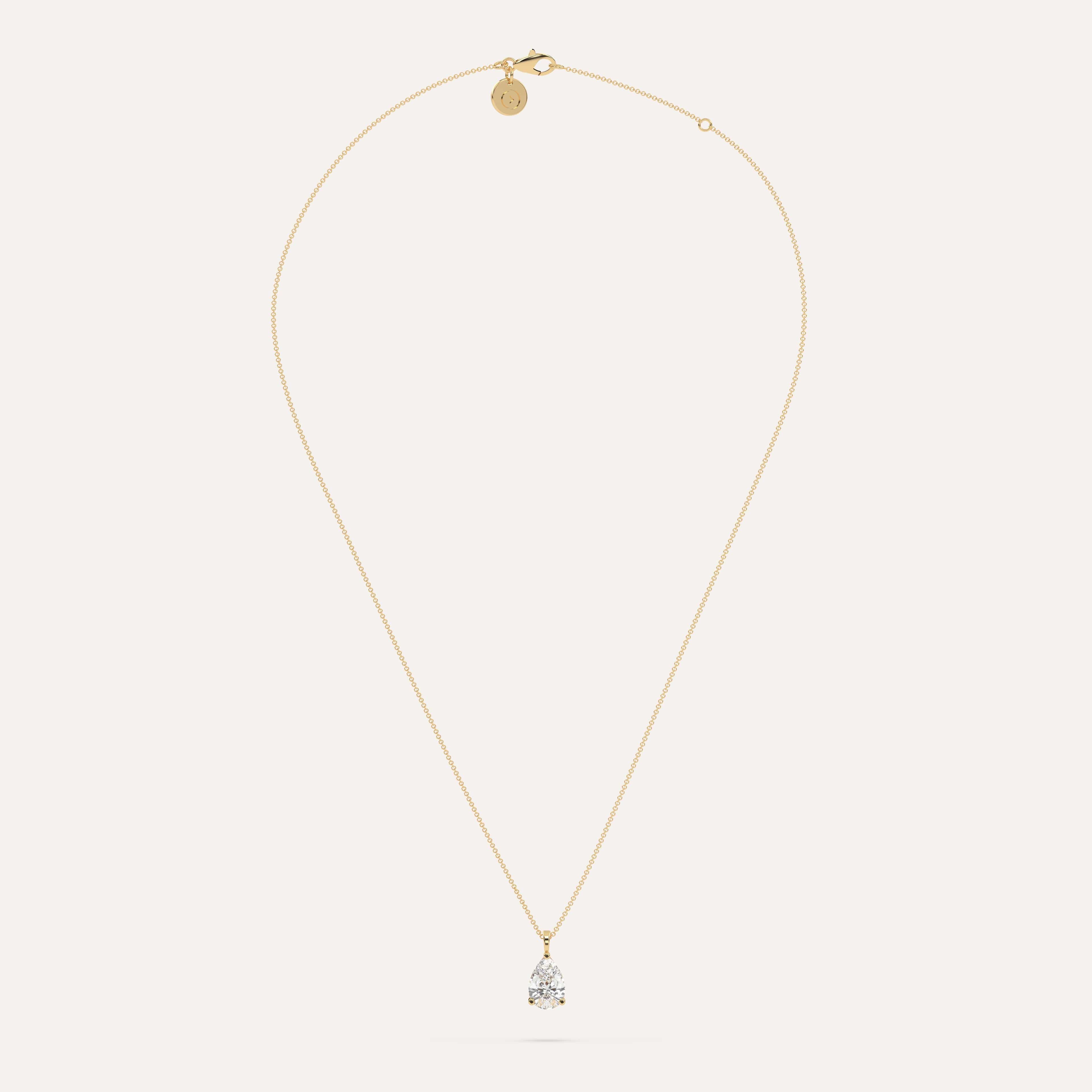 2 Carat Pear Cut Diamond Pendant Necklace - 14K White Gold Solitaire Jewelry for Women - Perfect for Anniversary Gifts, Valentine's Day & Special Occasions