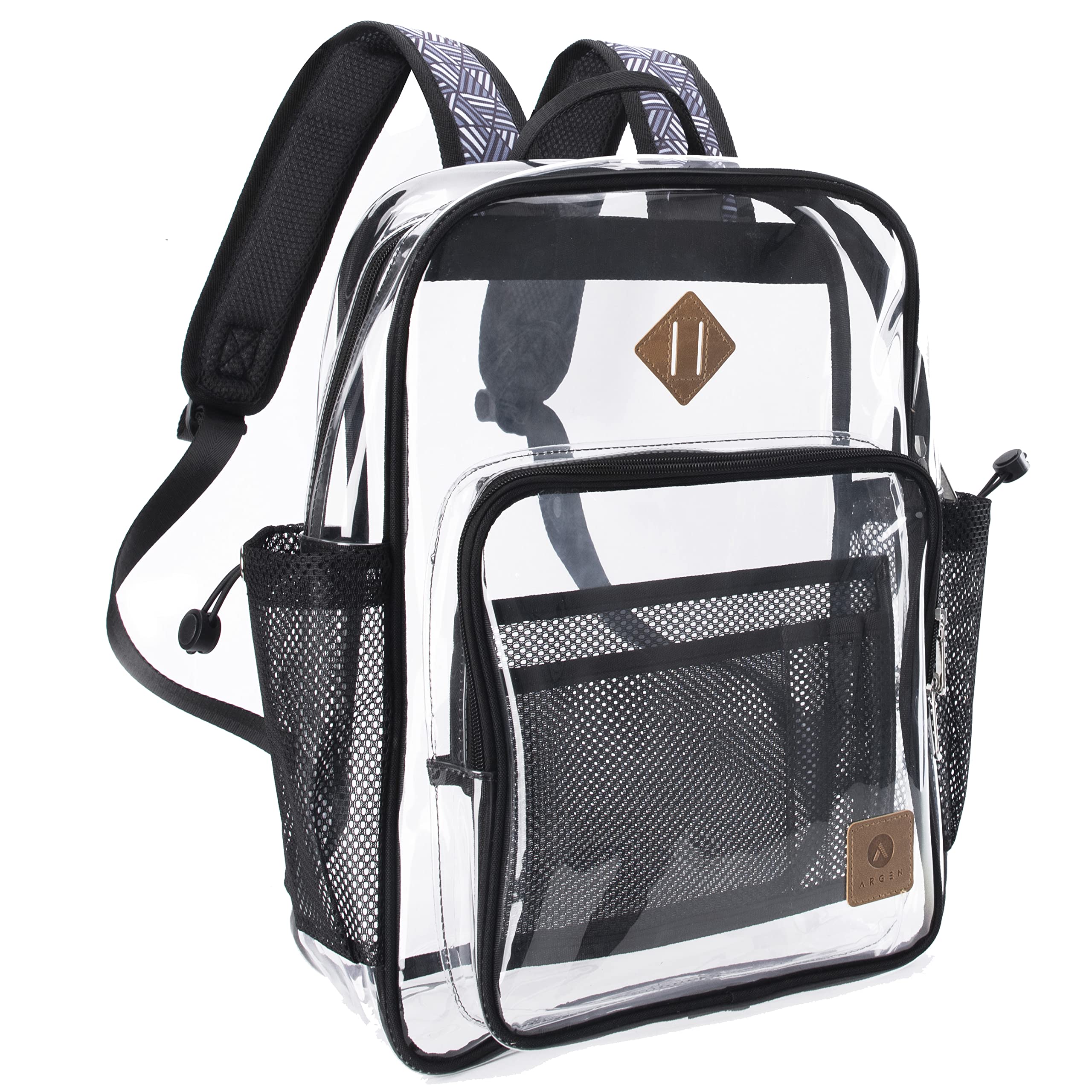 Heavy Duty Clear Backpack for Stadium & Events - Approved Transparent TPU Bookbag for Adults - Medium Size See-Through Bag for Concerts, School, Work & Travel