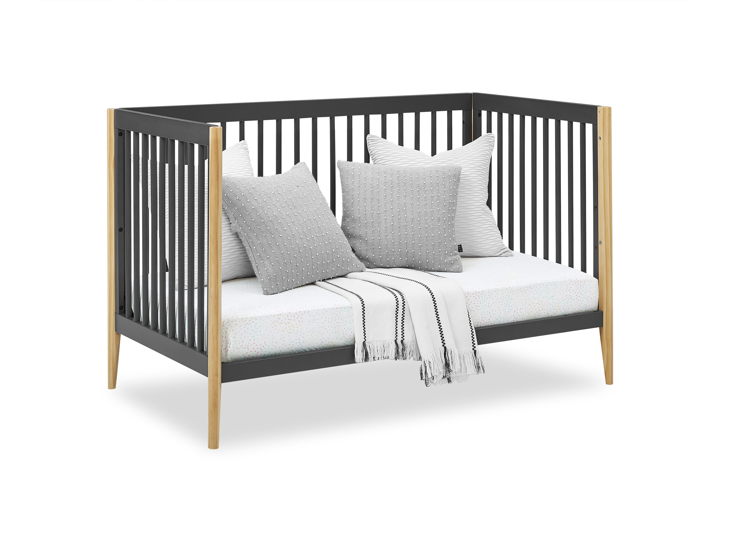 Casey 6-in-1 Convertible Baby Crib - Toddler Bed, Daybed & Full-Size Bed - Safe Nursery Furniture for Newborn to Adult - Perfect for Nursery, Bedroom & Guest Room