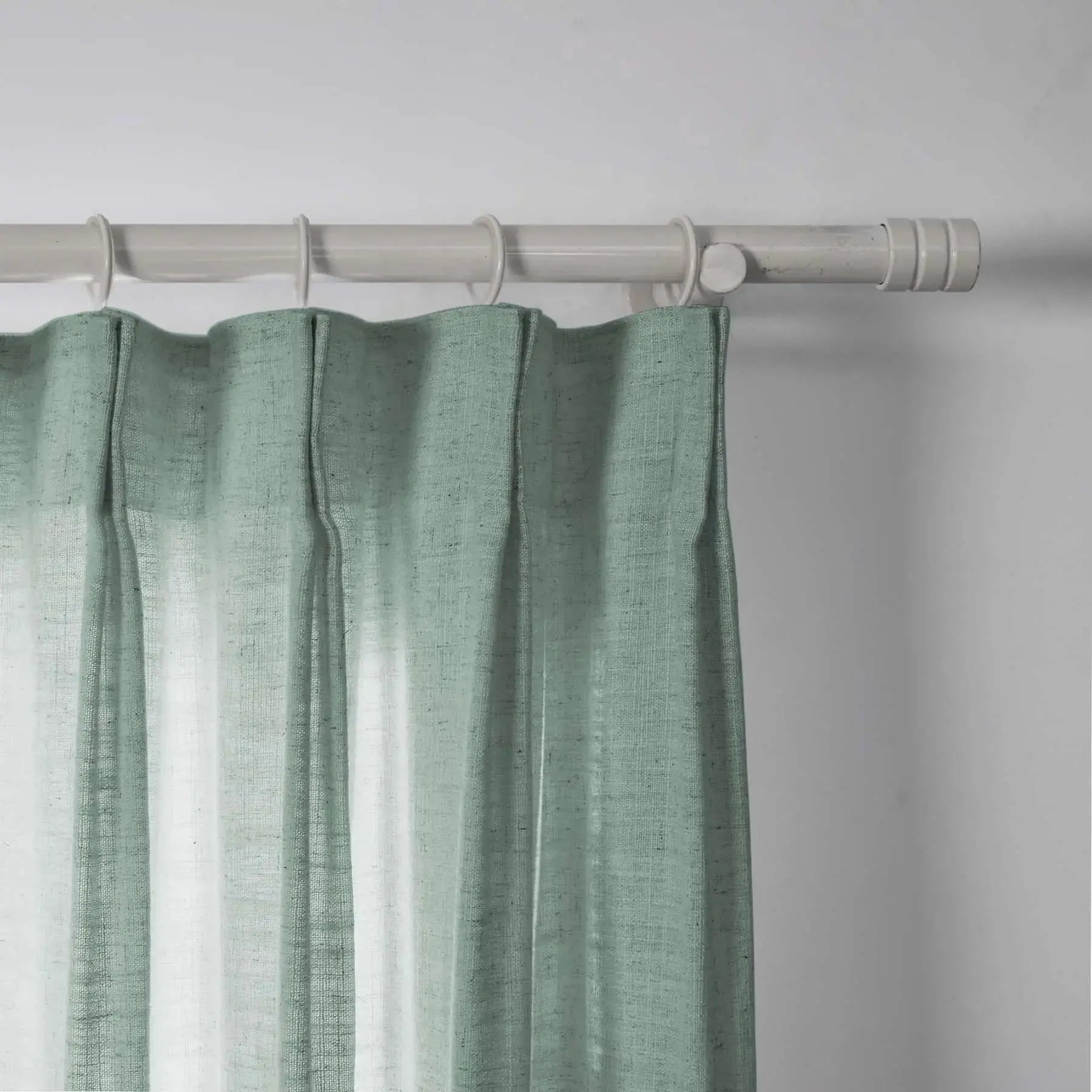 Linen Pleated Cafe Curtains for Kitchen Windows - Elegant Semi-Sheer Window Treatment for Coffee Shops, Restaurants & Home Decor