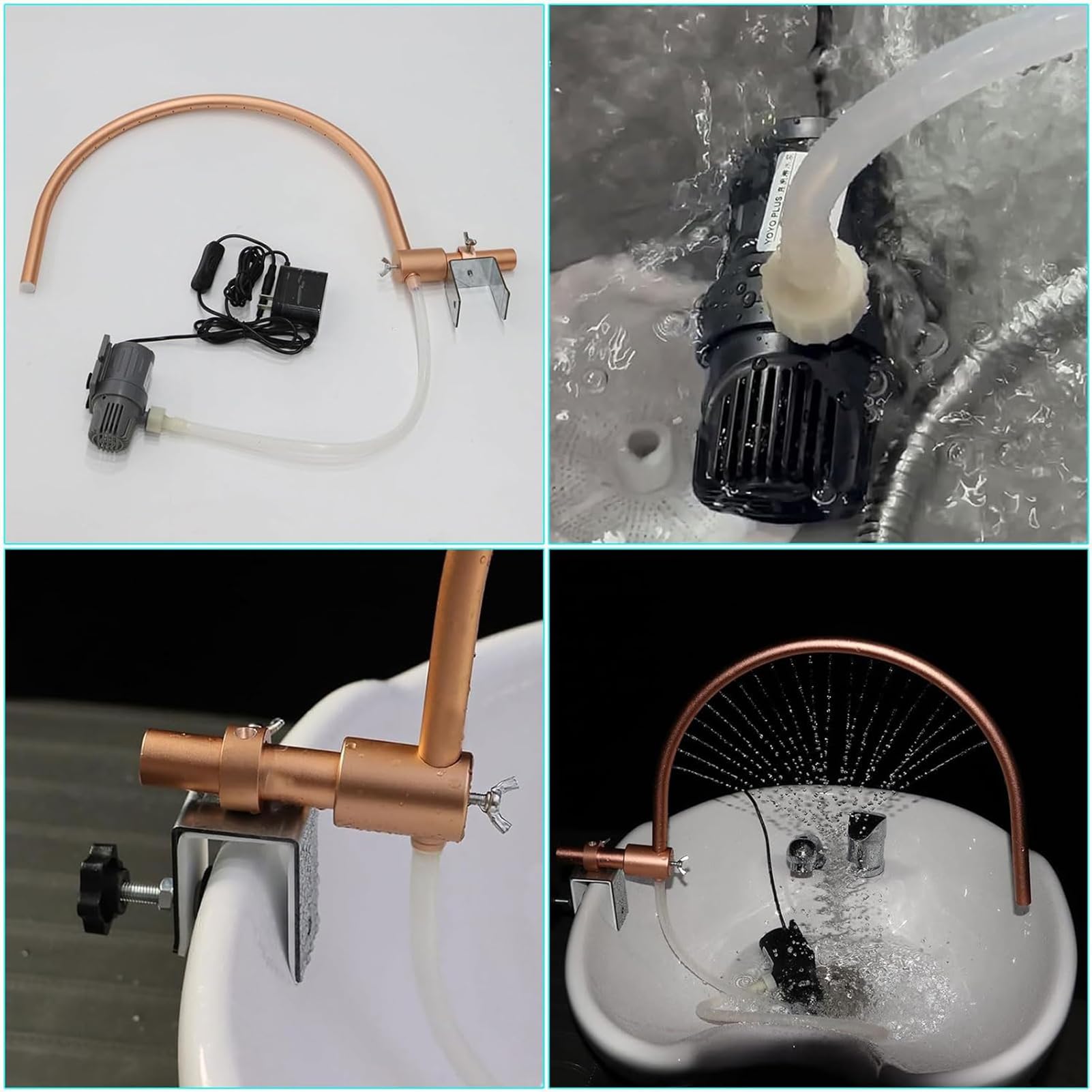 Portable Head Spa Equipment Frame with 21 Water Outlet Holes - Adjustable Elbow Design Hydrotherapy Waterfall Massage Rack for Relaxation & Stress Relief at Home Spa