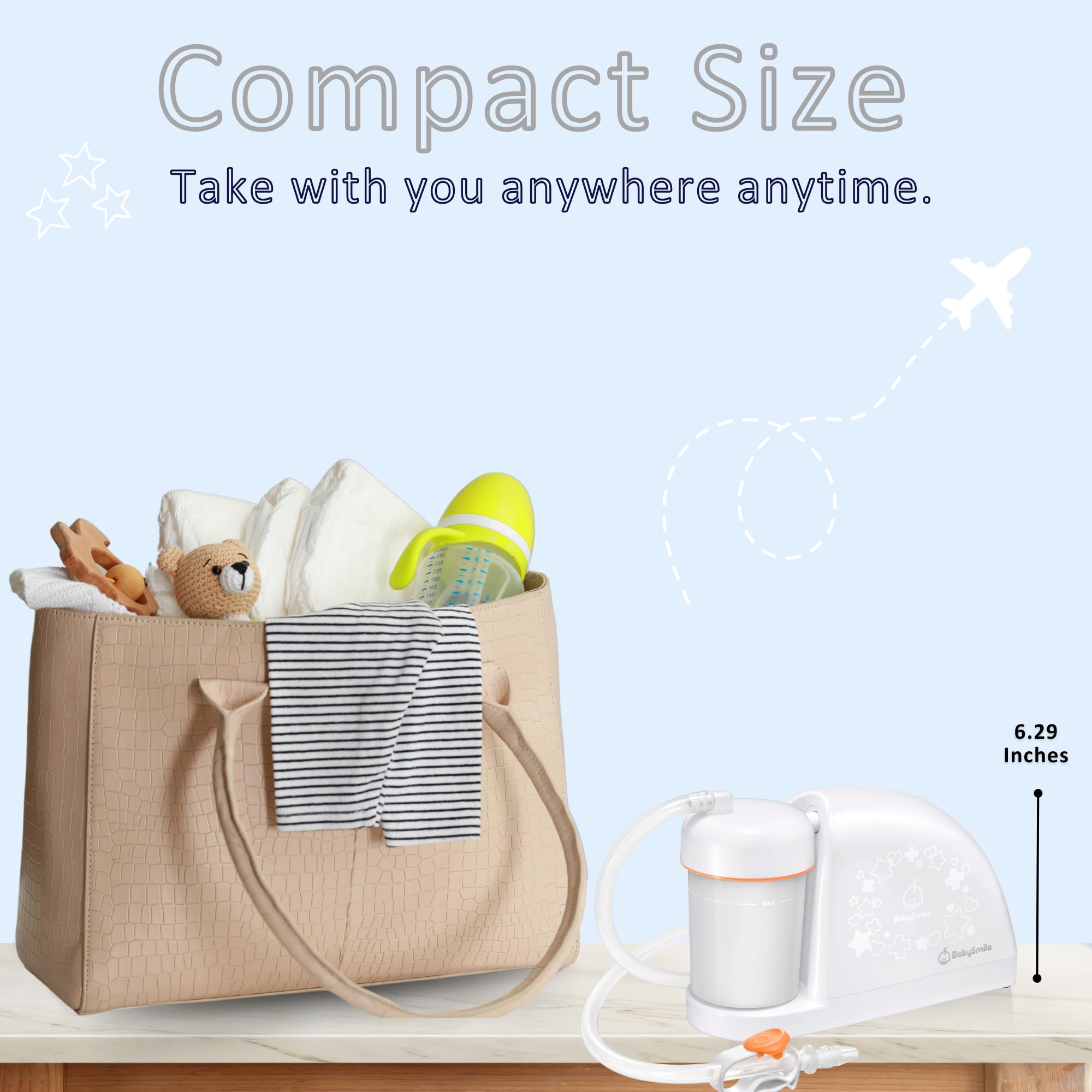 BabySmile Electric Nasal Aspirator - Hospital-Grade Nose Suction for Newborns & Toddlers | Safe & Gentle Snot Sucker for Boogers & Mucus Relief | Perfect for Congestion, Colds & Allergies (Large Size)