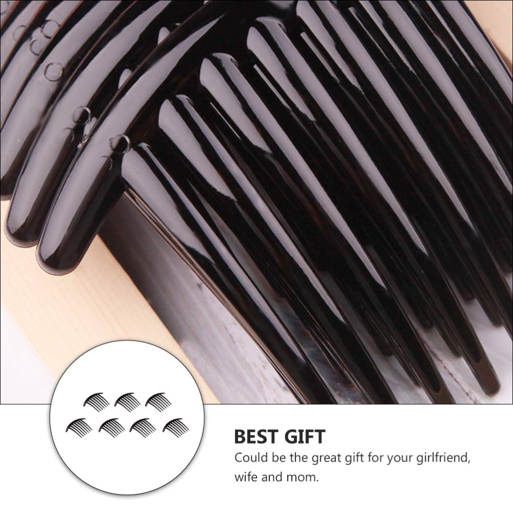 8pcs Black Plastic Hair Combs for Styling - Fashion Hair Side Combs with Wide Teeth for Women & Men - Perfect for Salon, Home Use, Travel & Everyday Hairstyling