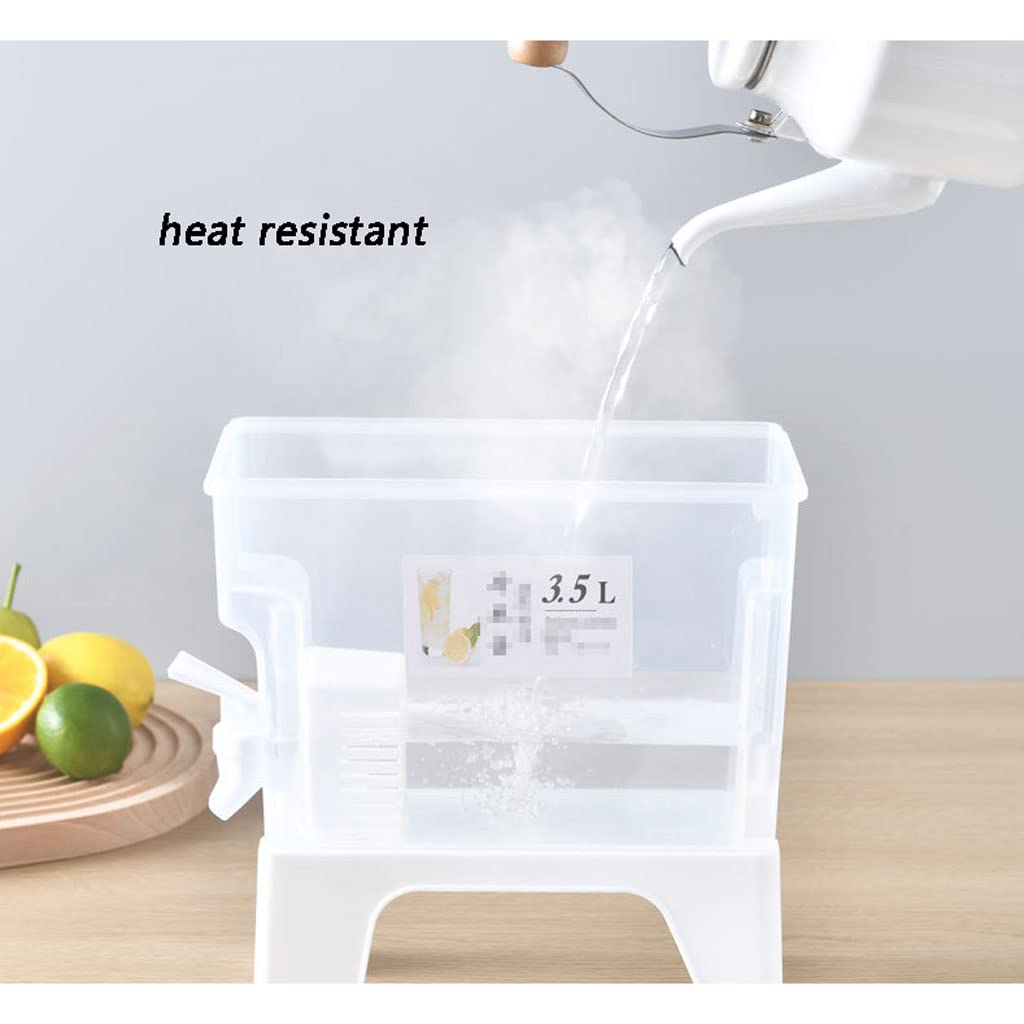 Plastic Beverage Dispenser with Tap for Refrigerator - Transparent Water, Juice, Lemonade Container - Perfect for Parties, BBQs, and Home Use