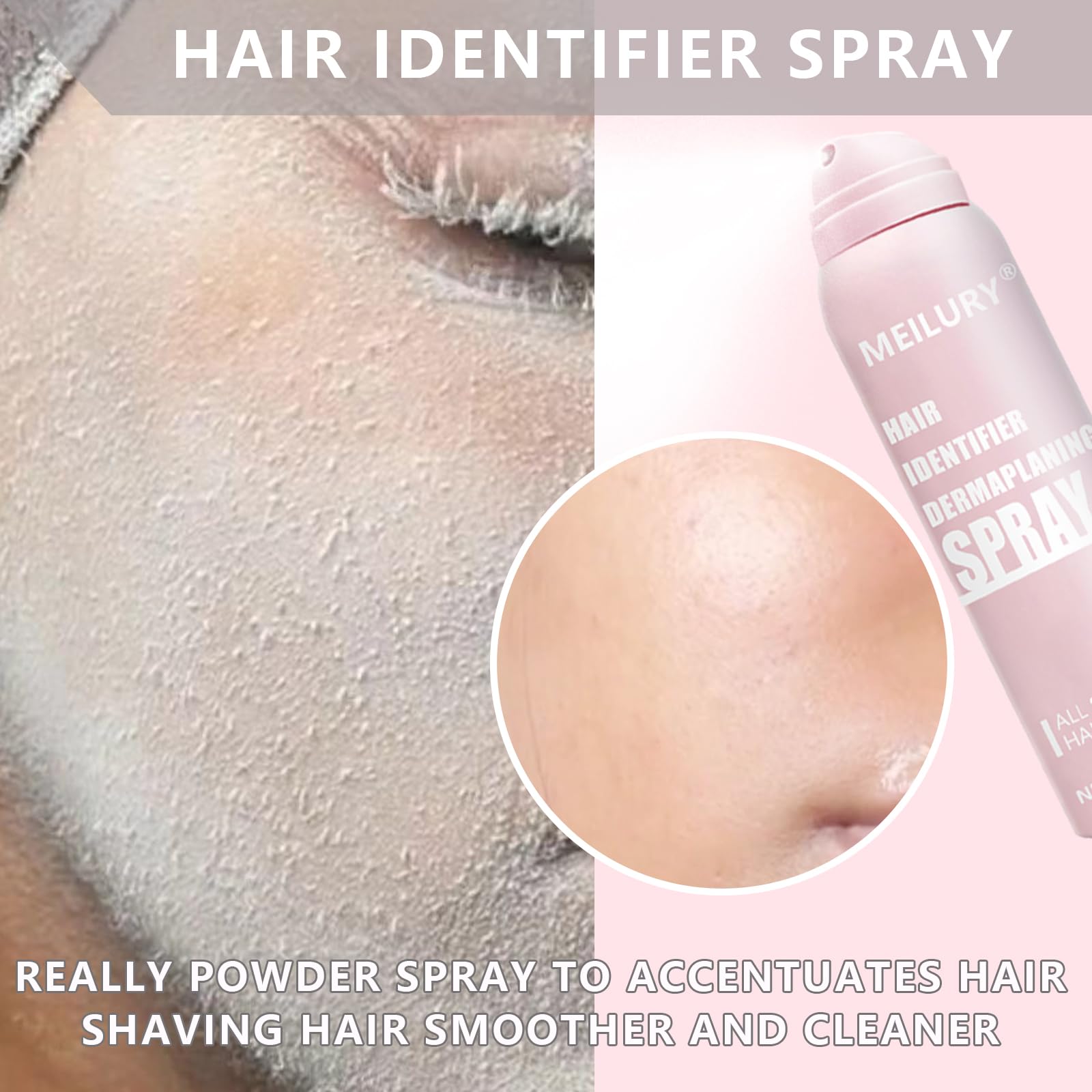 Best Hair Identifier Spray for Face Shaving - Skin & Facial Hair Detection Spray with Razor Set - Women's Dermaplaning Kit for Smooth Skin | Perfect for At-Home Hair Removal & Pre-Makeup Prep
