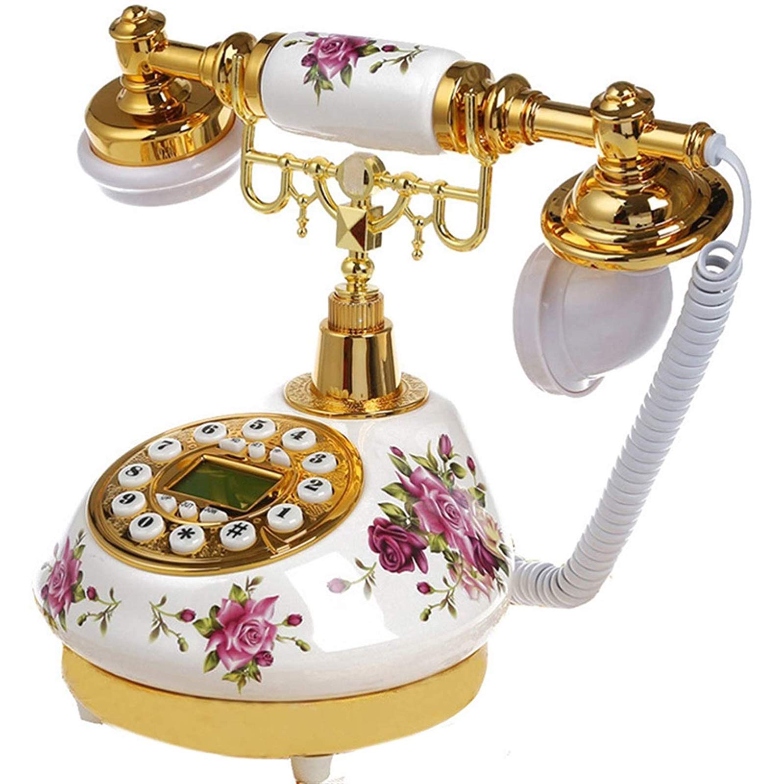 Vintage Ceramic Retro Desk Telephone - Antique Landline Phone for Home & Office Decor - Perfect for Vintage Themed Rooms, Classic Home Décor, and Gift Ideas