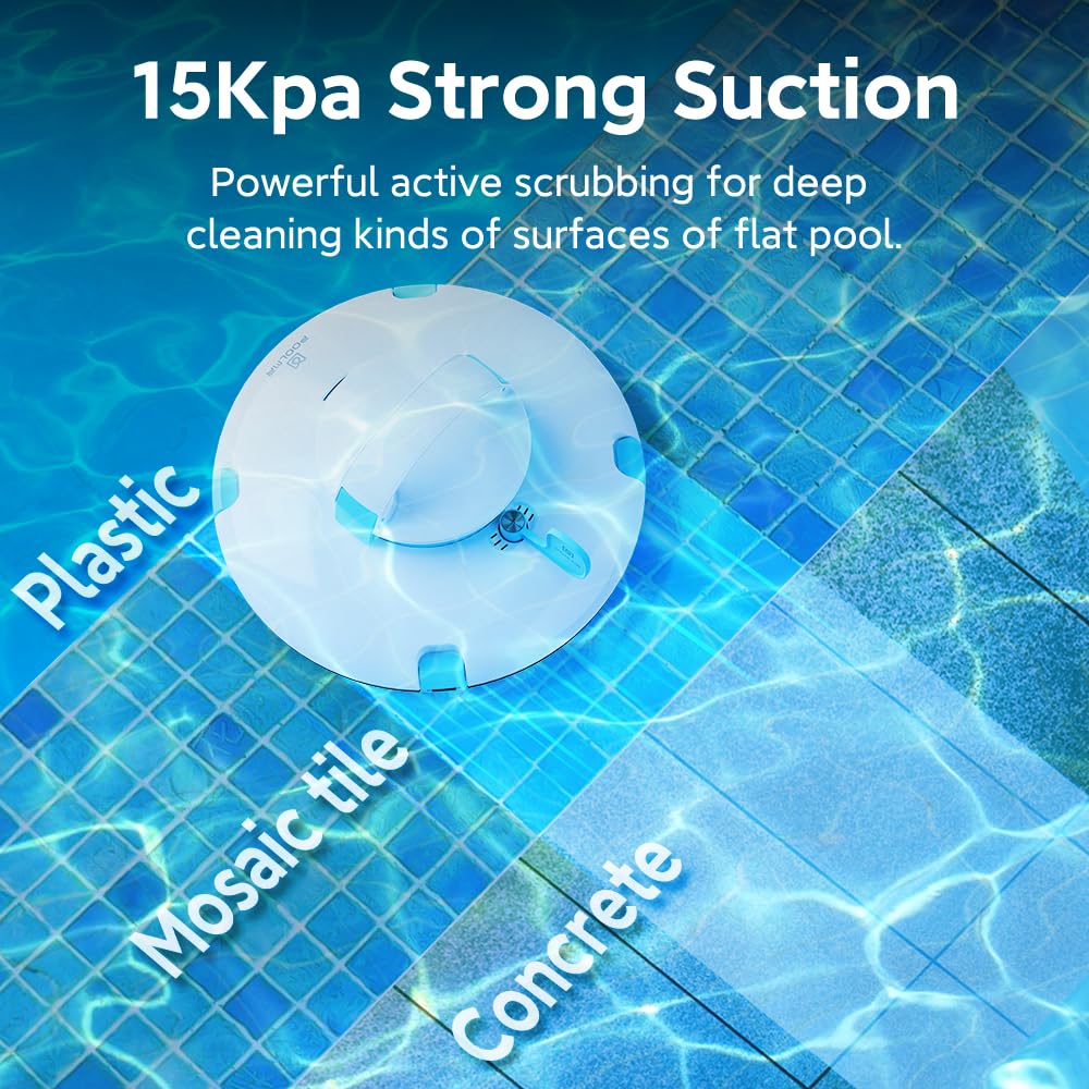 **Automatic Cordless Robotic Pool Cleaner for Above Ground Pools – 52 Ft/Min High-Speed, Dual-Motor, IPX8 Waterproof, Self-Parking – Ideal for Flat Swimming Pools (Blue) – Perfect for Easy Pool Maintenance & Crystal Clear Water**