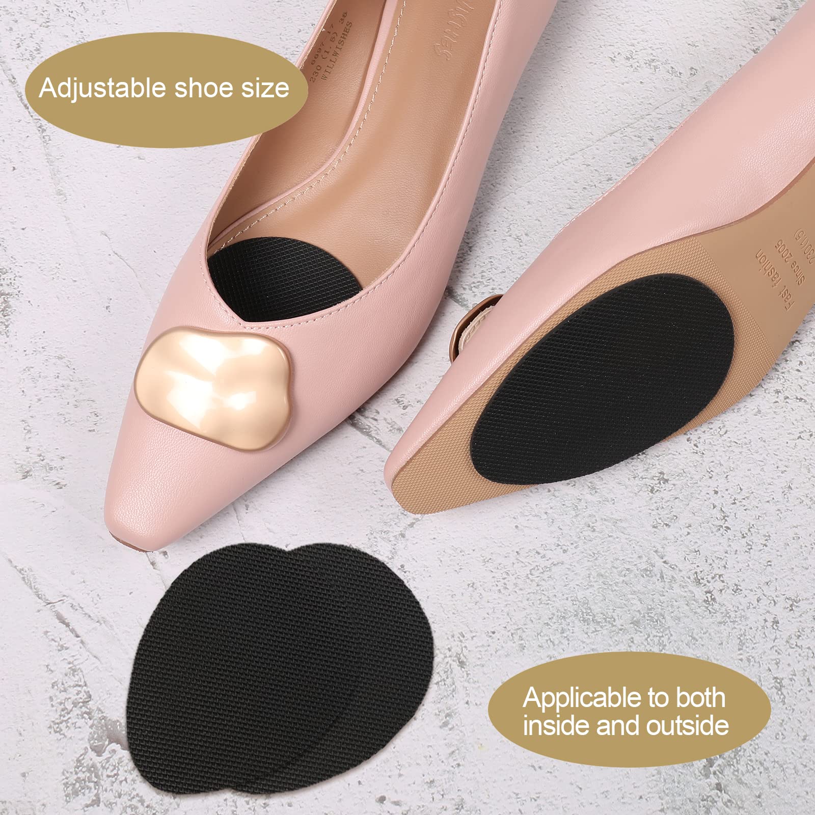 Non-Slip Shoe Grips & Sole Protectors - Self-Adhesive Pads for Shoes and Heels (3.5
