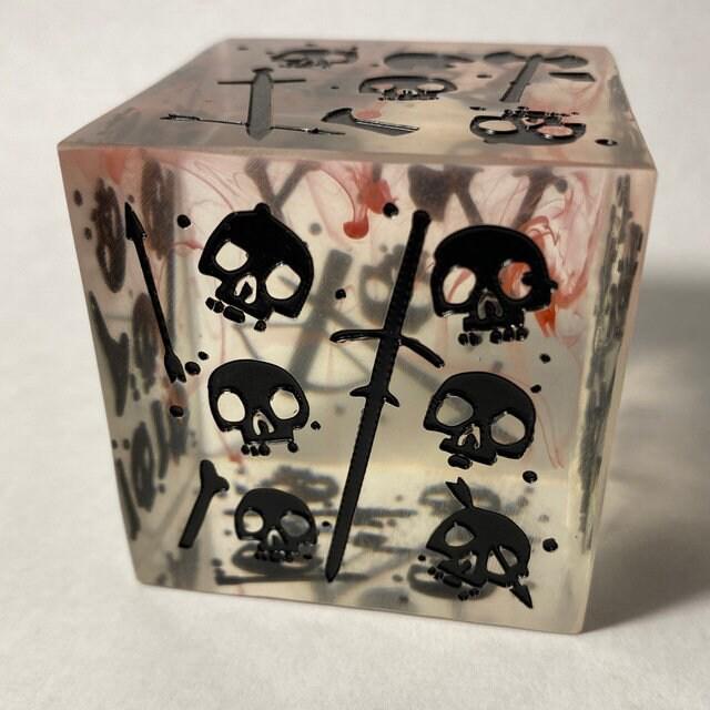 Blood Swirl & Black Gelatinous Cube Mini/Jumbo D6 Dice Set for Dungeons & Dragons RPG Tabletop Gaming - Perfect for D&D Campaigns, Board Games, and Dice Collectors