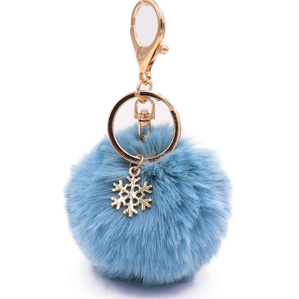 Fluffy Artificial Fur Pom Pom Keychain - Soft Car Bag Charm Accessory for Women & Girls | Perfect for Keys, Backpacks, Handbags & Gift Giving