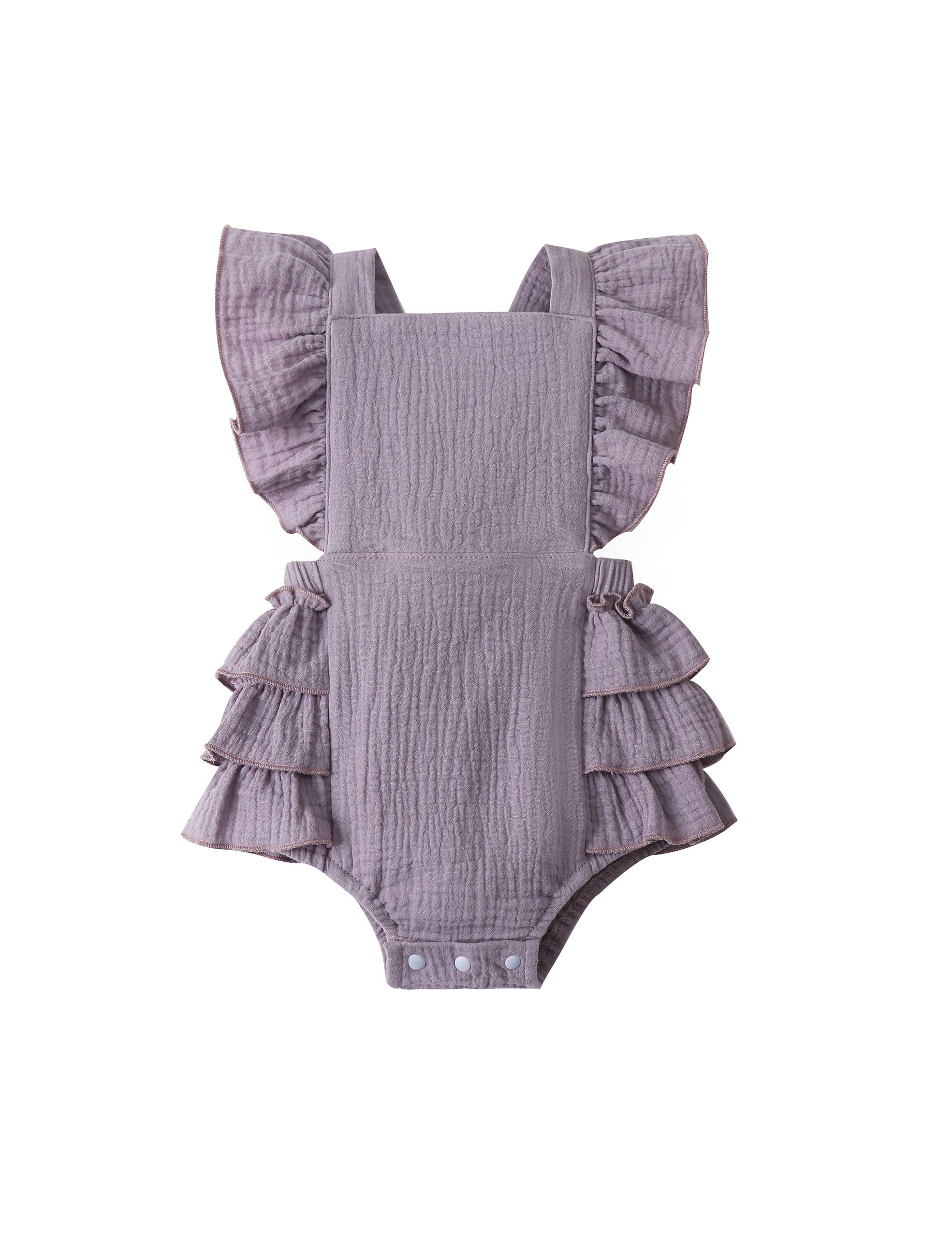 Newborn Baby Girl Clothes - Cute Infant Romper with Ruffle Sleeves | Soft Jumpsuit Onesie Bodysuit for Summer | Perfect for Photoshoots, Parties & Daily Wear