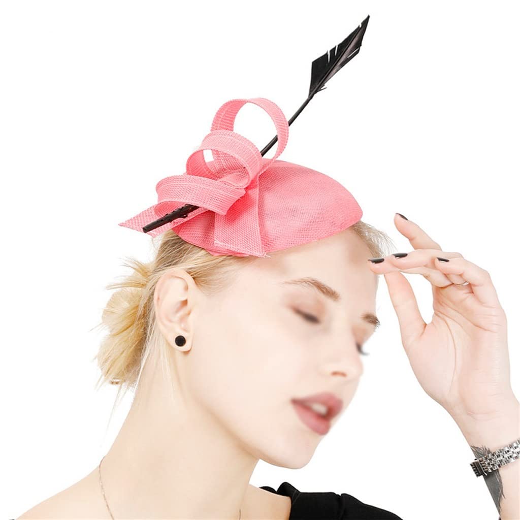 Elegant Royal Feather Flower Veil Hair Clip & Bowler Hat for Women - Wedding, Party, Prom, Bridal Accessories - Perfect for Special Occasions & Photo Shoots
