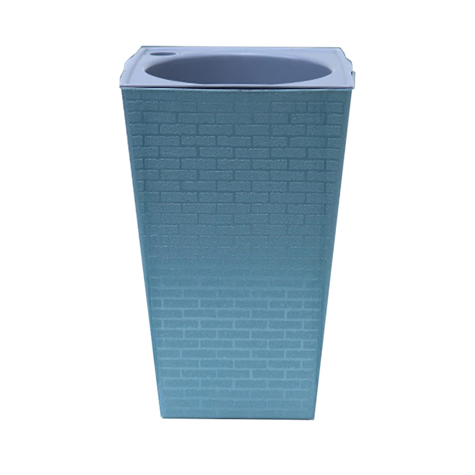 Brick Pattern Flower Plant Pots - Square & Tall Imitation Flowerpot for Indoor & Outdoor Gardening - Large Blue Planters for Potted Plants, Succulents, Herbs - Perfect for Home Decor, Balcony, Patio, Office Desk