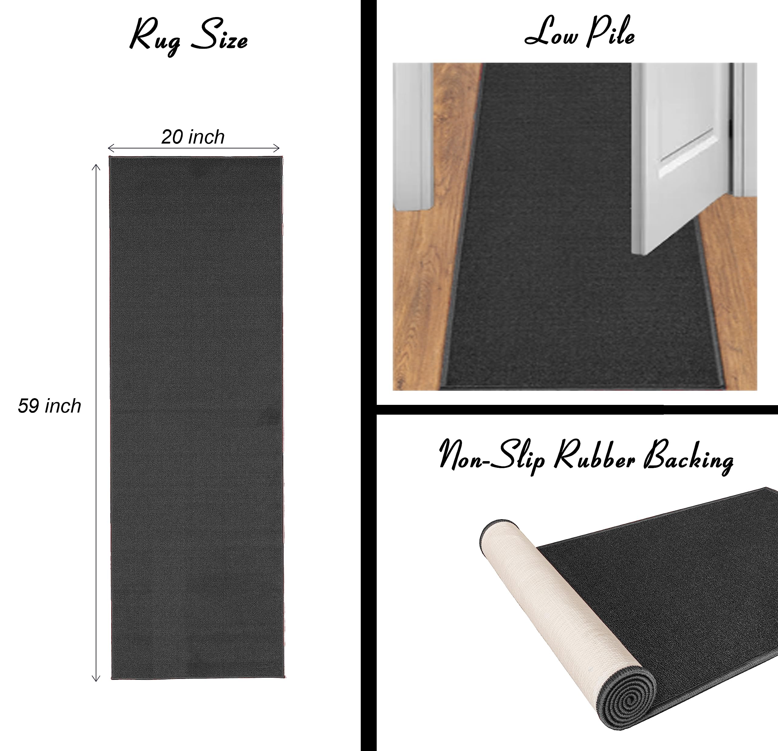 Non-Slip Rubberback Laundry Runner Rug - Machine Washable Bubbles Design 20