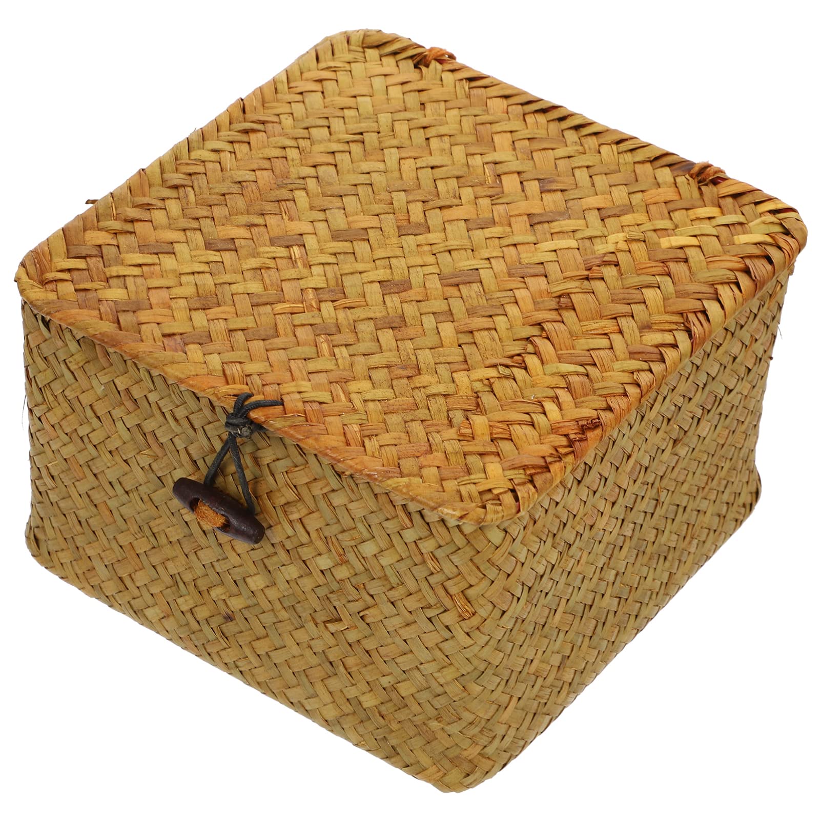 Handwoven Seagrass Storage Basket - Woven Wicker Table Basket for Bread, Toys & Home Organization | Stackable, Eco-Friendly & Child-Safe Storage Container | Perfect for Kitchen, Nursery & Living Room Decor