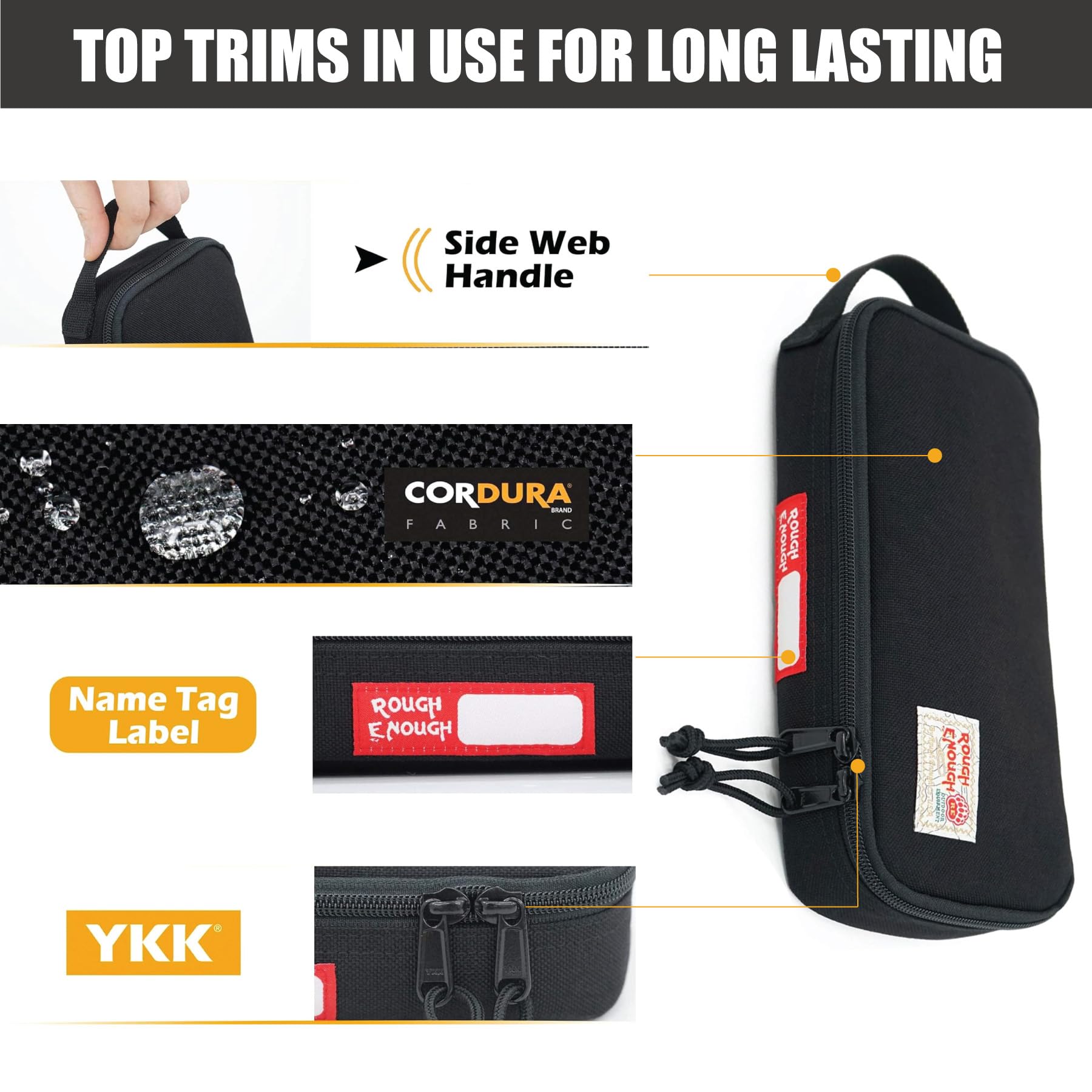 Durable Small Tool Bag Pouch with Zipper - Large Pencil Case for Men & Boys | EDC Organizer for Accessories, Tools & School Supplies | Perfect for Work, Travel & Daily Storage