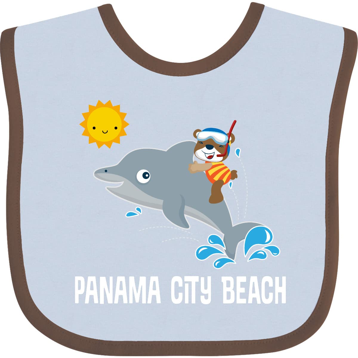 Inktastic Panama City Beach Florida Vacation Baby Bib - Soft & Absorbent Cotton Drool Bib for Infants & Toddlers - Perfect for Travel, Beach Trips & Everyday Use