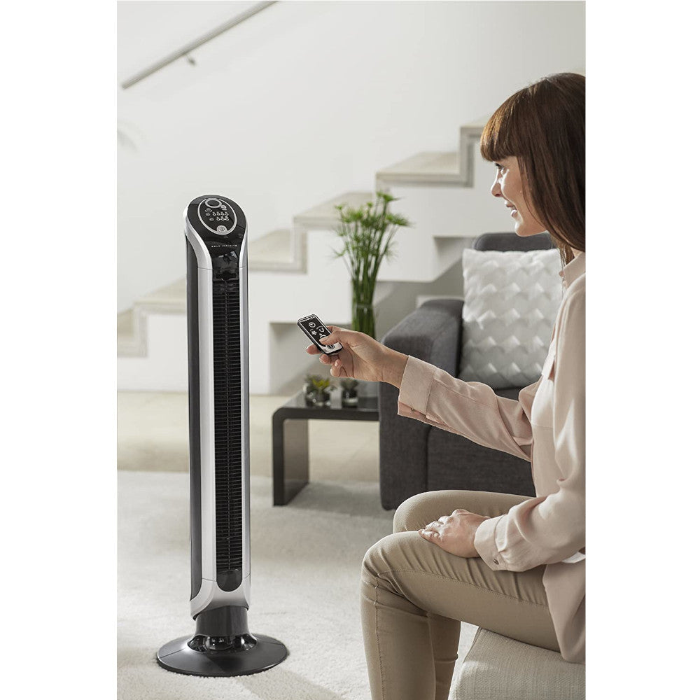 ROWENTA Fresh 180 Degree Tower Fan with Oscillation - VU6670U2 (Blemished Package, Full Warranty Included) - Perfect for Bedroom, Office & Home Cooling