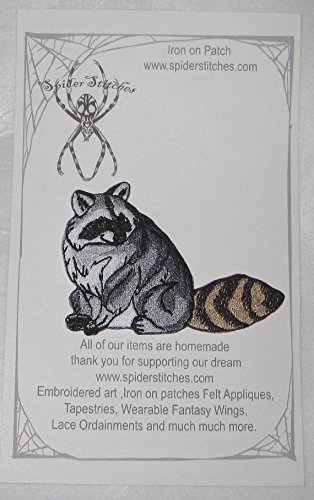 Cute Raccoon Iron On Patch - Adorable Animal Embroidered Applique for Jackets, Bags & DIY Crafts - Perfect for Costumes, Backpacks & Denim Customization