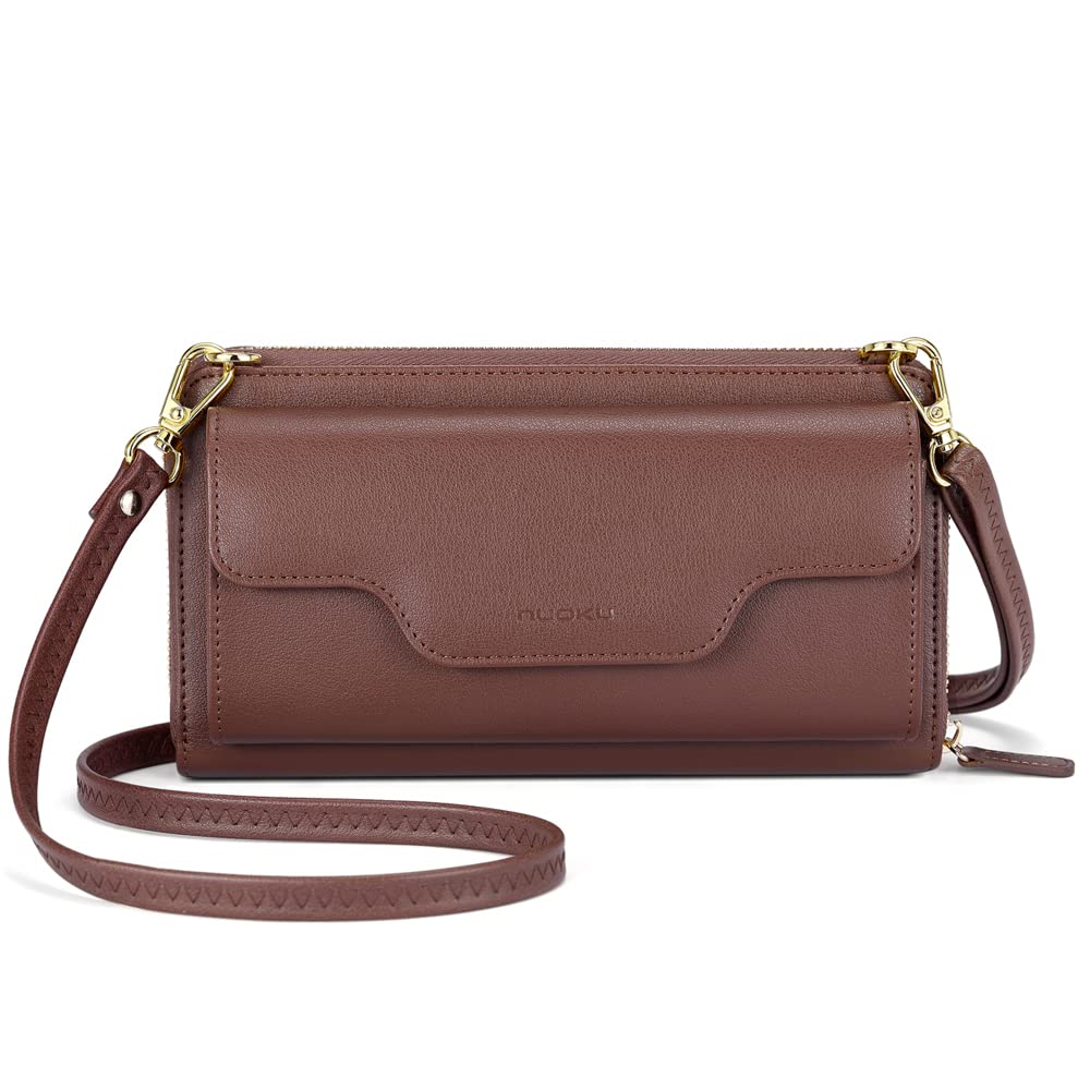 Nuoku Women's Crossbody Bags & RFID Wristlet Wallets - Small Clutch Purses with Phone Pocket for Everyday Use, Travel & Shopping