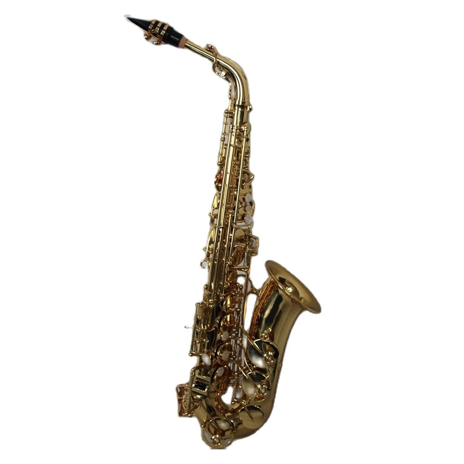 Professional Gold Lacquer Alto Saxophone - High Quality C Key Double Brace Wind Instrument for Jazz, Band & Solo Performances