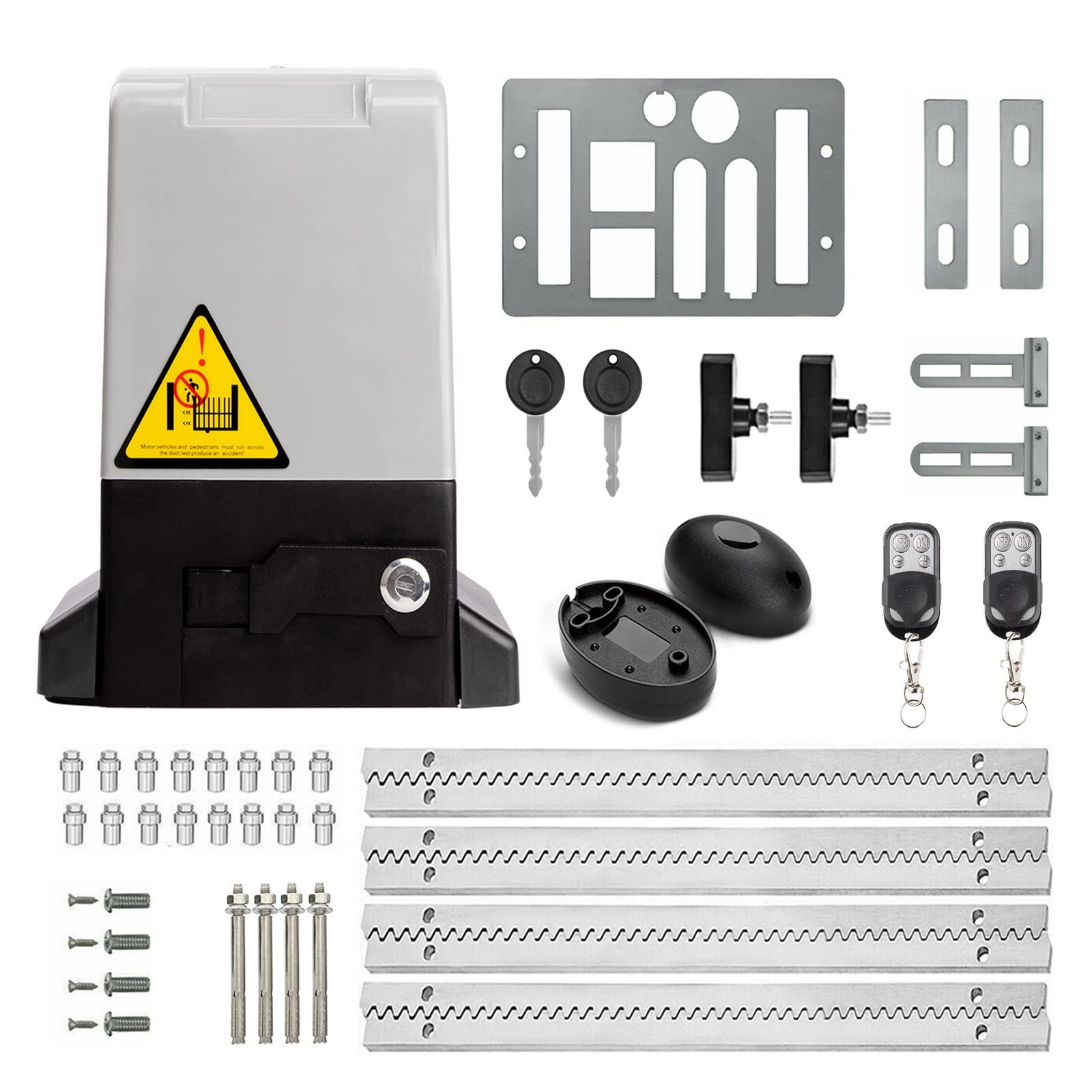 Blütezeit 2700lb Heavy Duty Sliding Gate Opener - 550W Automatic Gate Motor with IR Sensor & Remote Control Kit - 3/4HP Electric Driveway Gate Operator for Gates up to 40ft - Perfect for Residential, Commercial & Industrial Security Gates