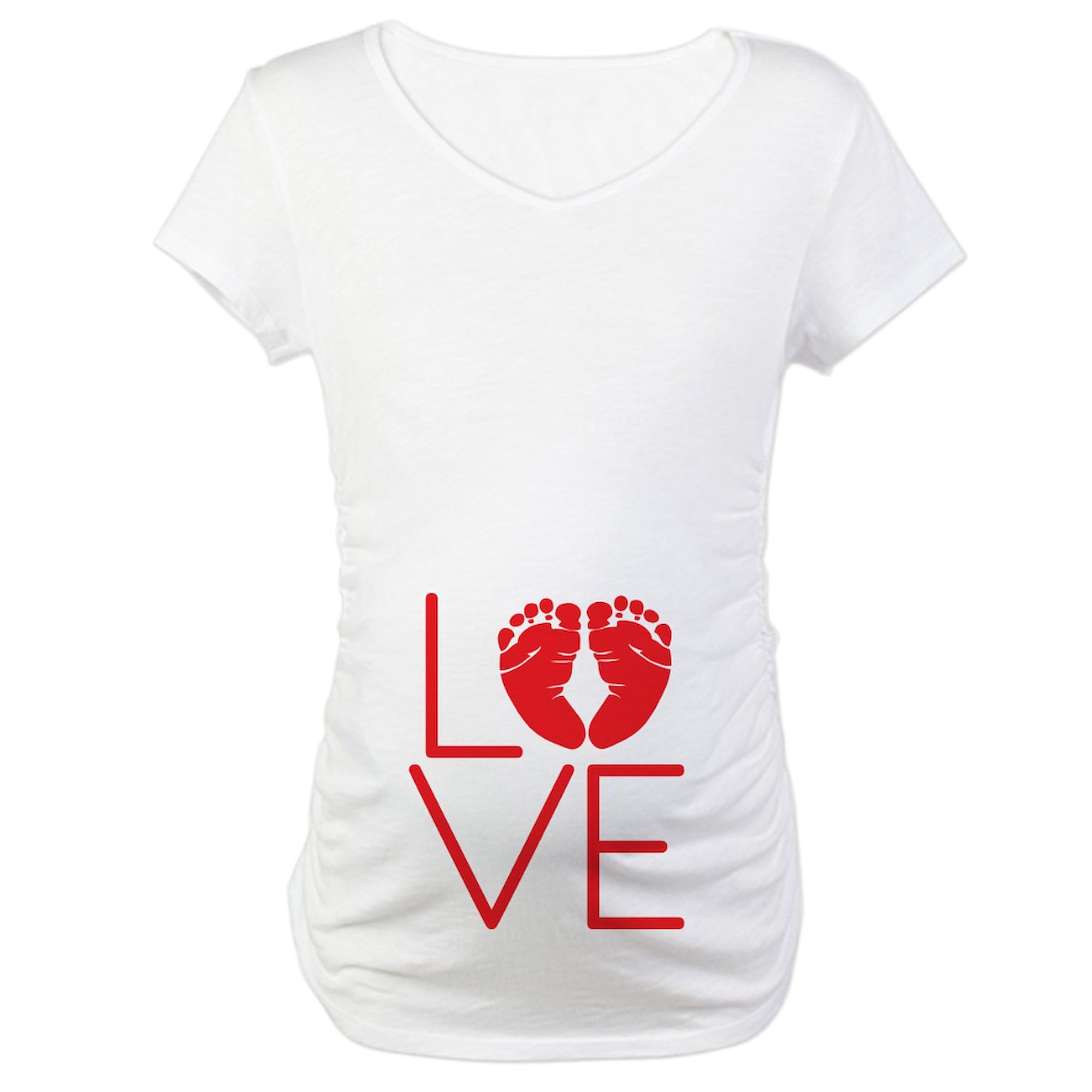 Love Maternity T-Shirt for Women - Comfortable Ruched Side Pregnancy Tee for Expecting Moms | Perfect for Maternity Photos, Baby Showers & Everyday Wear