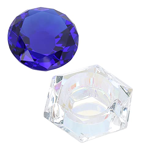 **A K Homes - Professional Nail Acrylic Liquid Cup with Lid, 5.5x2.5cm Crystal Clear Powder Dish for Nail Art, Salons & DIY - Royal Blue - Perfect for Nail Technicians, Students & Home Use**