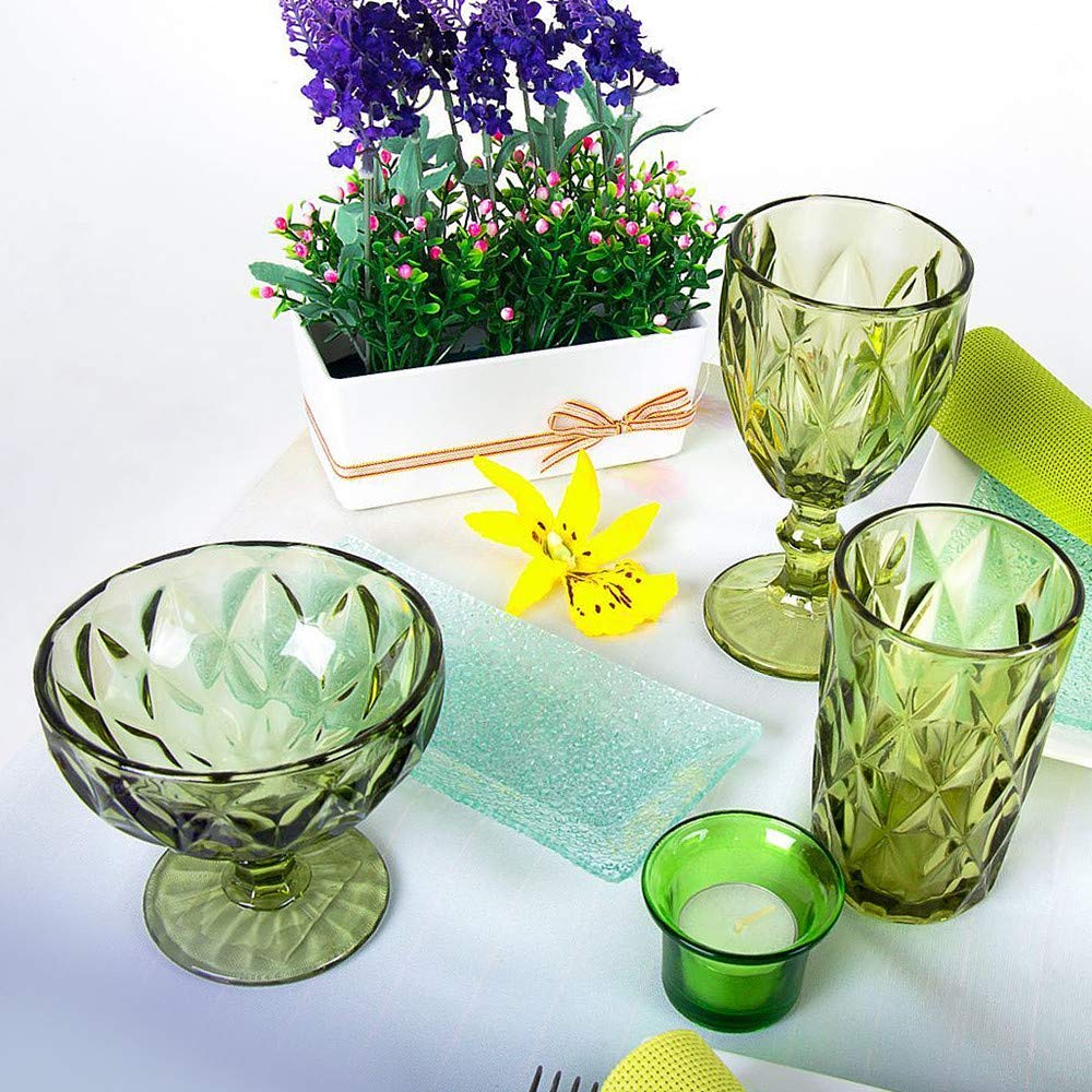 Green Cruise 250ml Glass Serving Bowls - Dessert Bowls for Ice Cream, Fruit, Salad | Elegant Dinnerware for Parties, Home & Restaurant Use