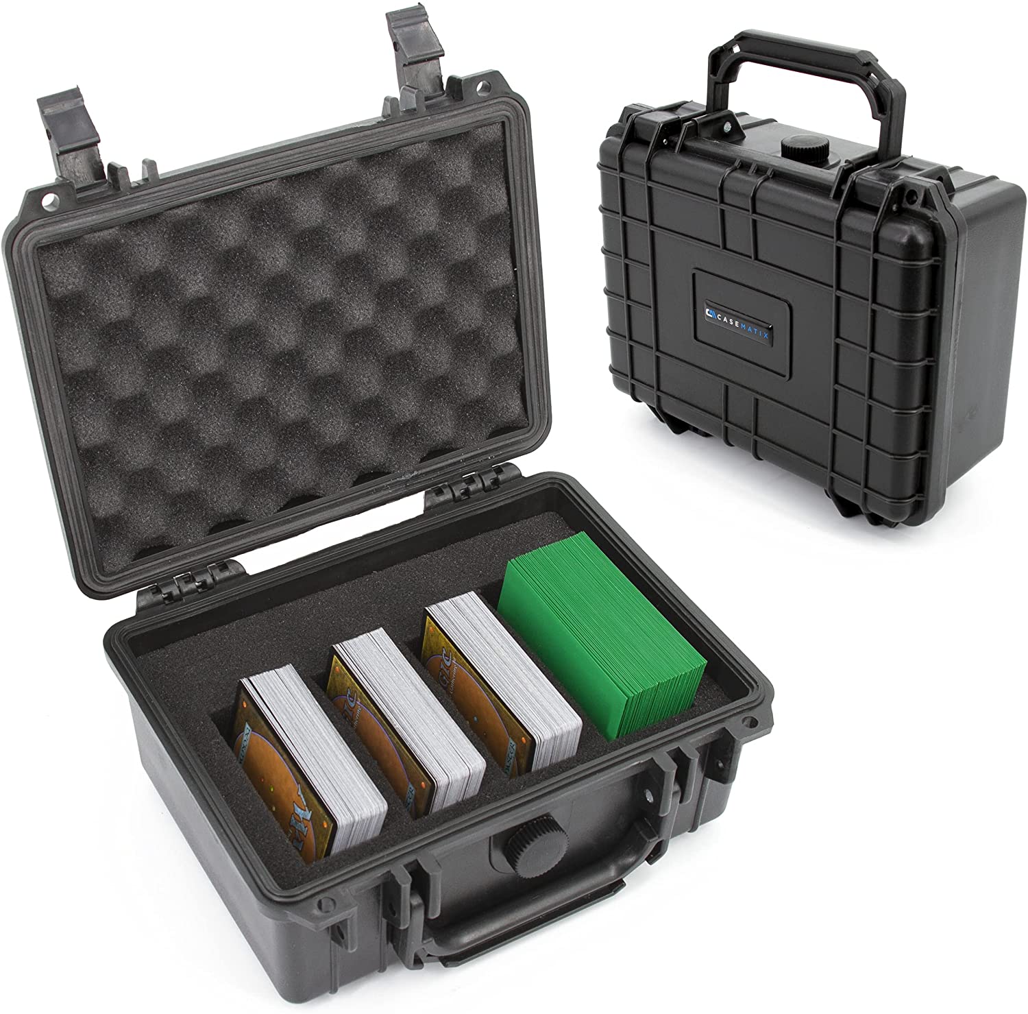Waterproof Trading Card Storage Case for 550 Cards - Foam Lined Protection Box for Magic The Gathering, Pokemon, Yu-Gi-Oh & Collectible Card Games - Perfect for Travel, Tournaments & Home Organization