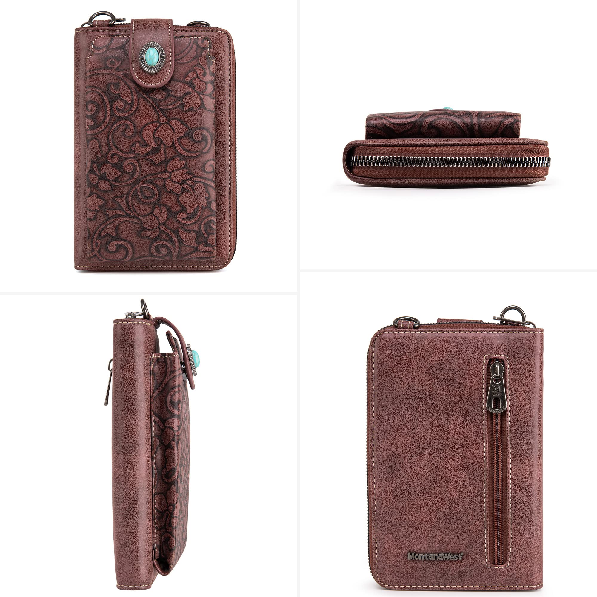 Montana West Small Crossbody Bags for Women - Western Style Leather Handbag with Multiple Cash Slots & Card Pockets - Perfect for Travel, Shopping & Everyday Use