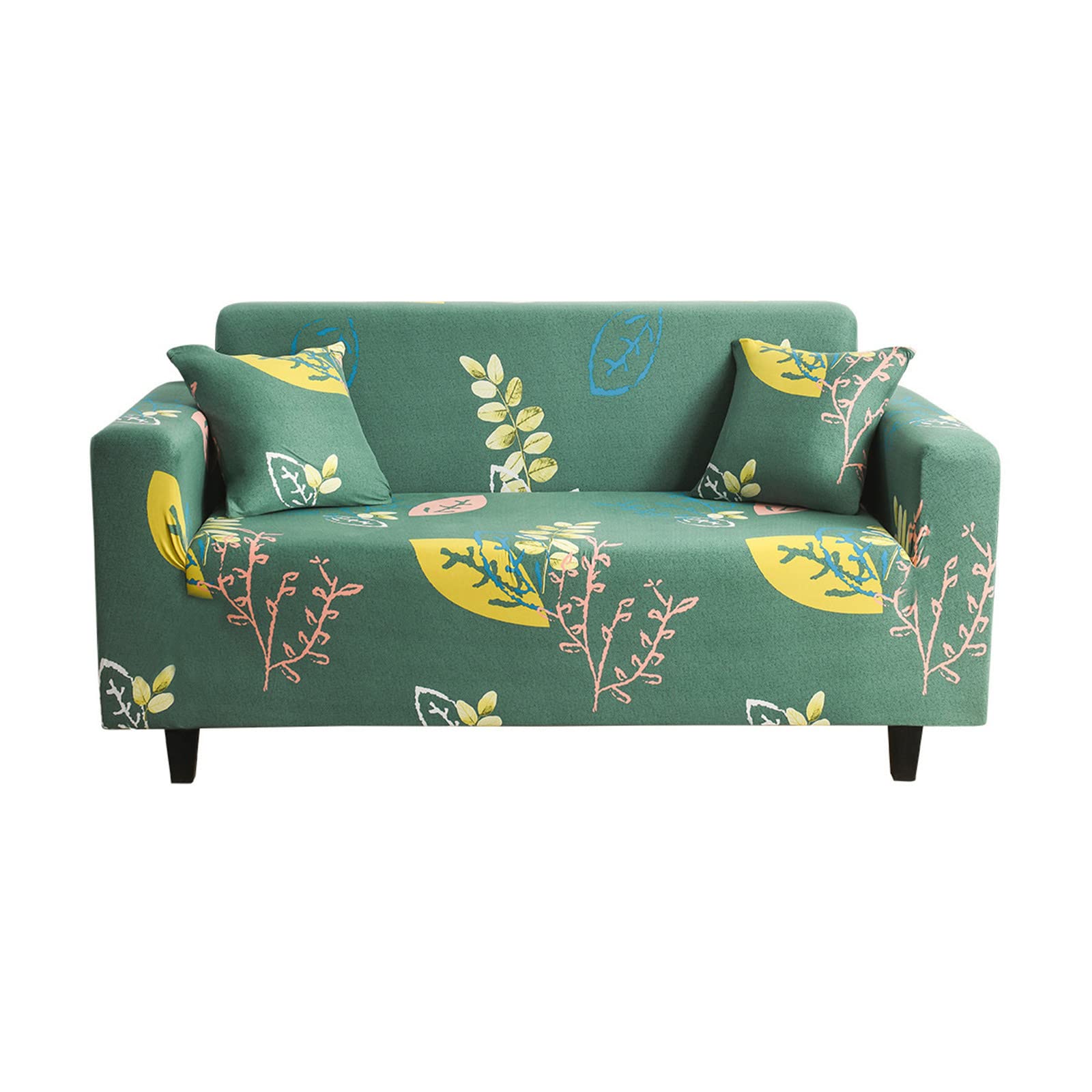 Stretch Sofa Slipcover for 3-Cushion Couch - Large Washable Furniture Protector with Free Pillow Case (Green) | Perfect for Living Room, Home Decor & Pet Protection
